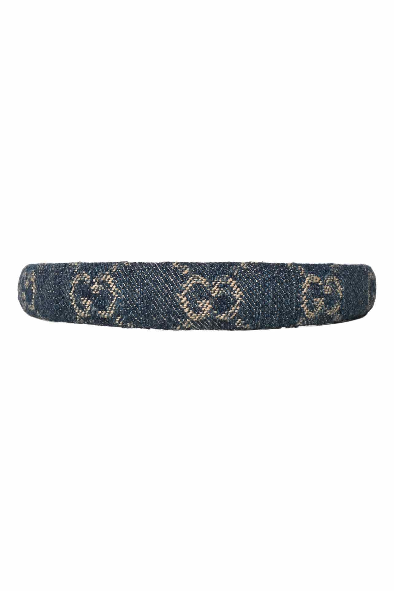 Gucci Size OS GG Canvas Denim Headband - Image 4