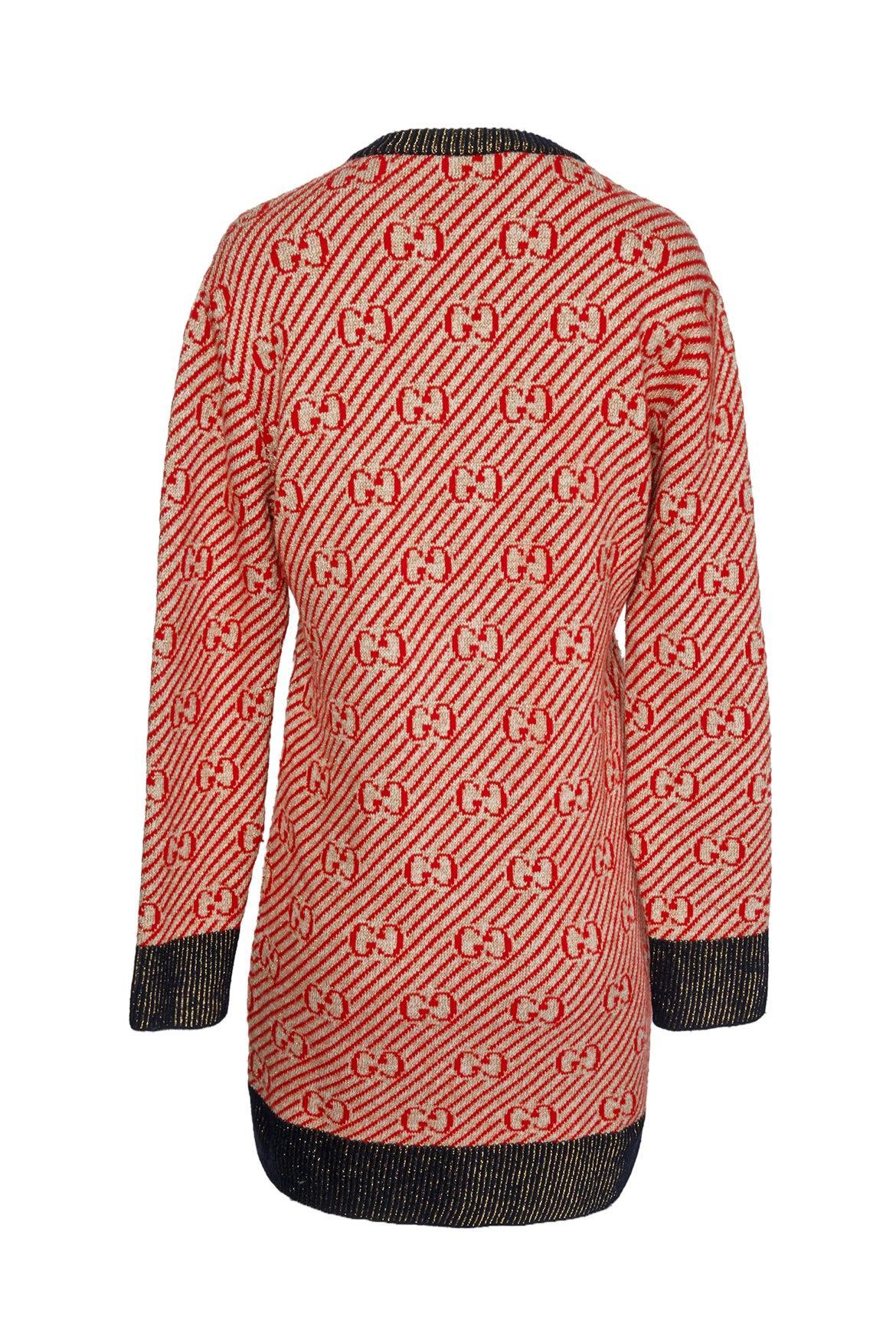 Gucci Size S/M 2019 GG Metallic Monogram Knit Dress - Image 2