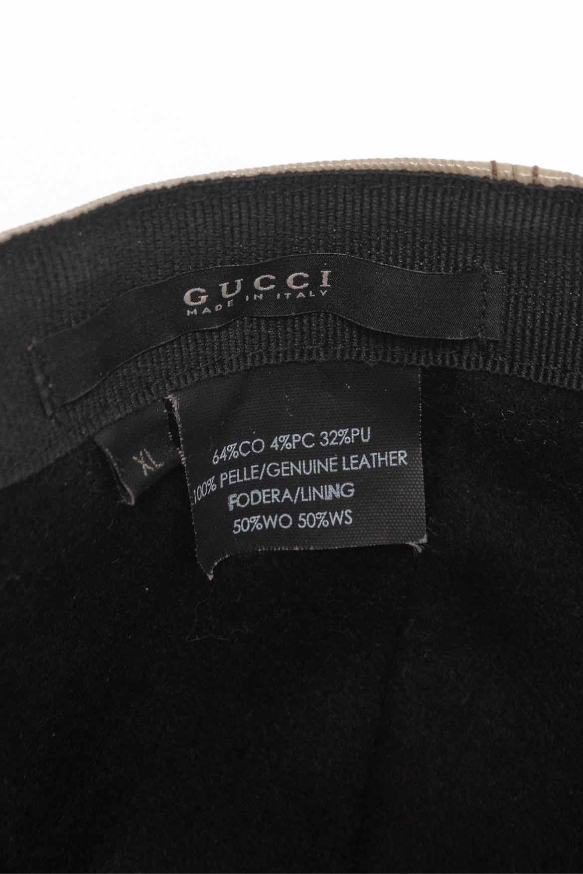 Gucci Size XL Men's Patent Leather GG Logo Hat - Image 4