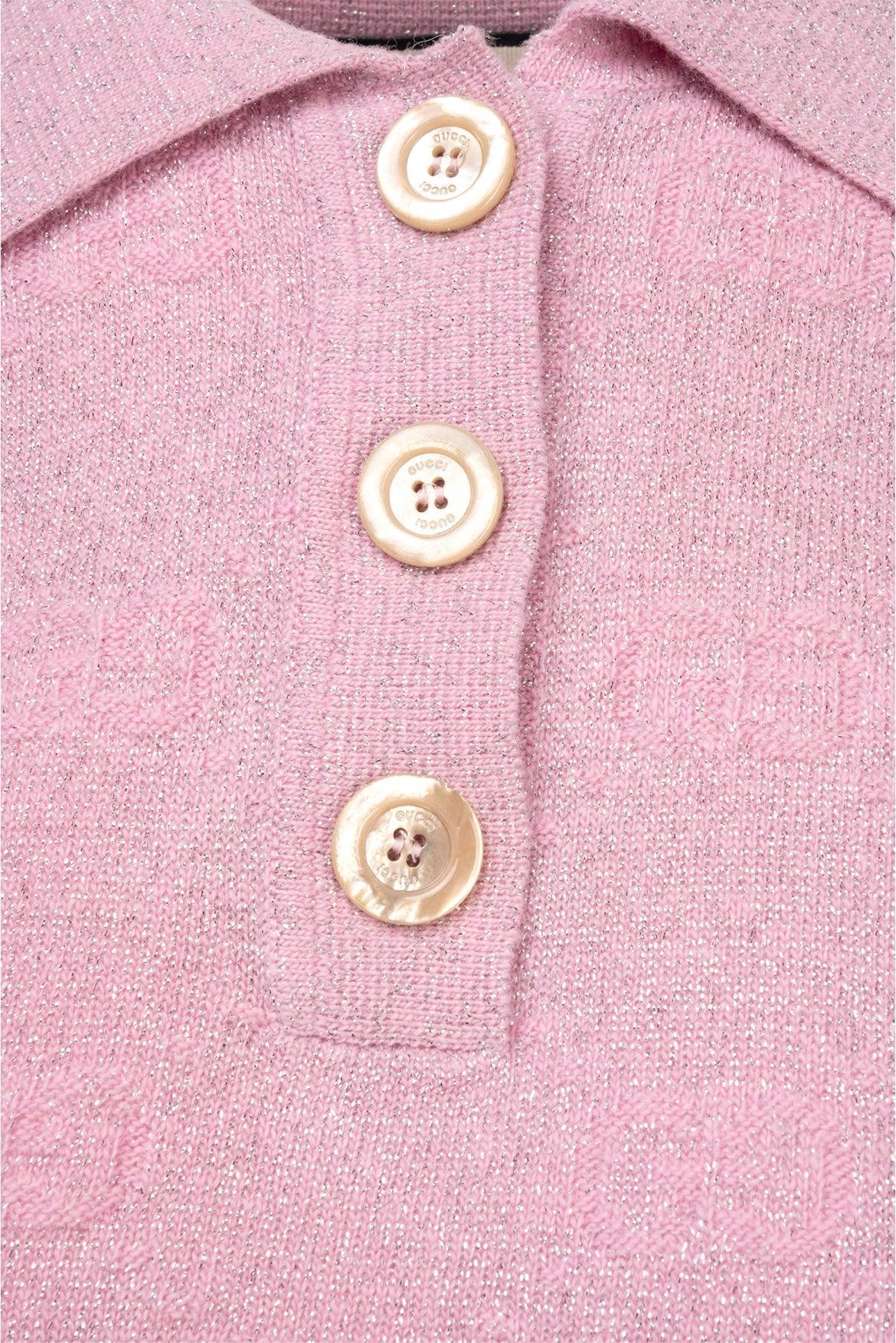 Gucci Size XS 2020 GG Shiny Cropped Polo Sweater - Image 3