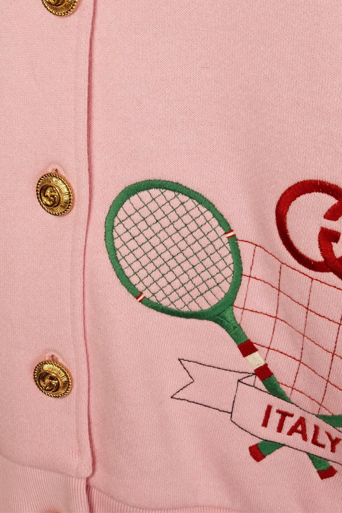 Gucci Size XS Oversize Hooded Tennis Logo Button-up Sweatshirt - Image 3