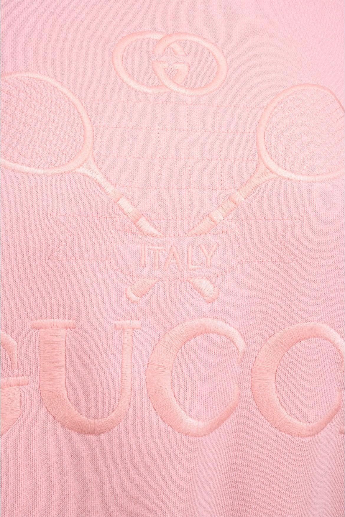 Gucci Size XXS Embroidered Tennis Logo Oversized Sweatshirt - Image 3