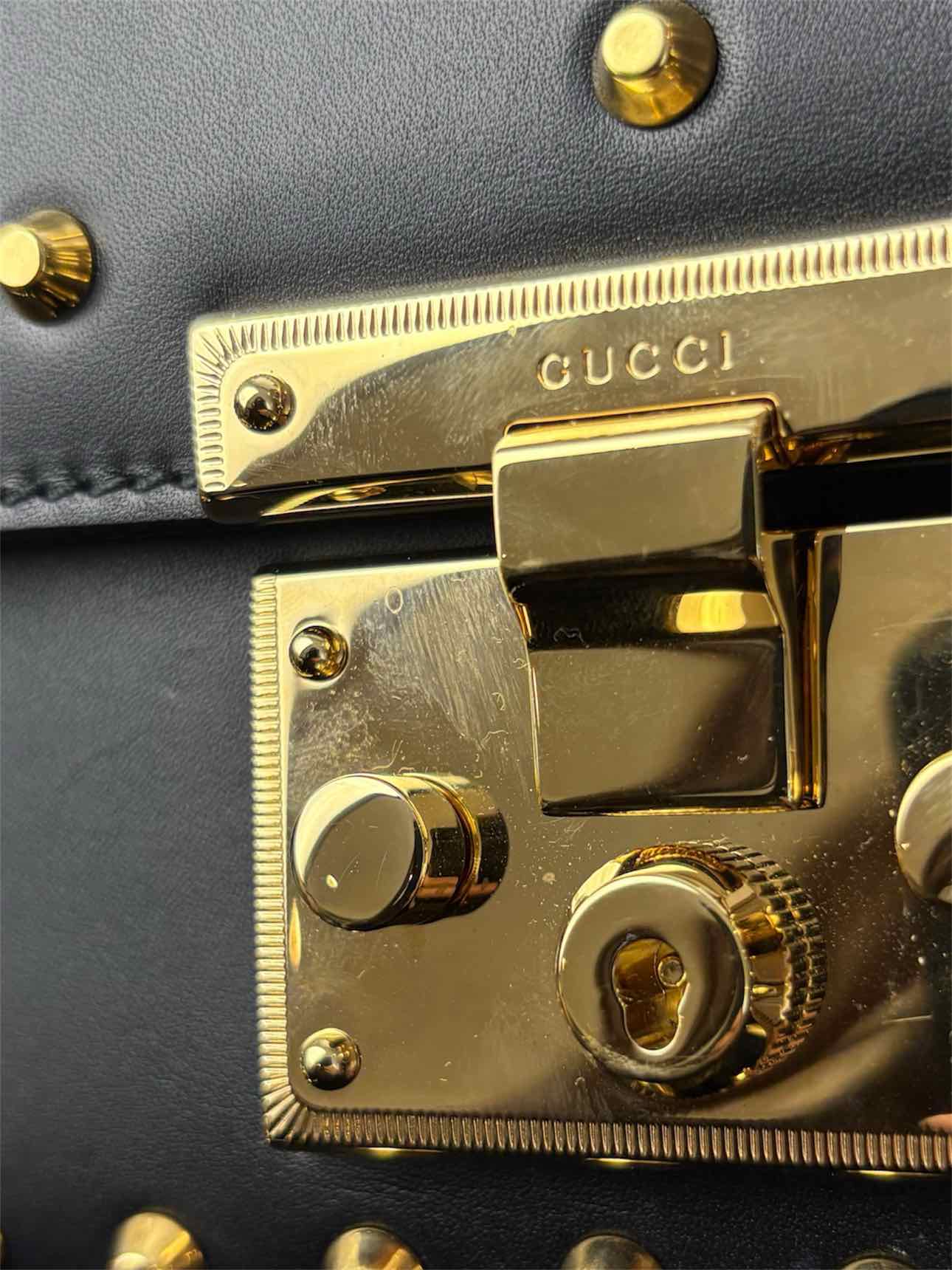 Gucci Small Studded Leather Padlock Purse - Image 9
