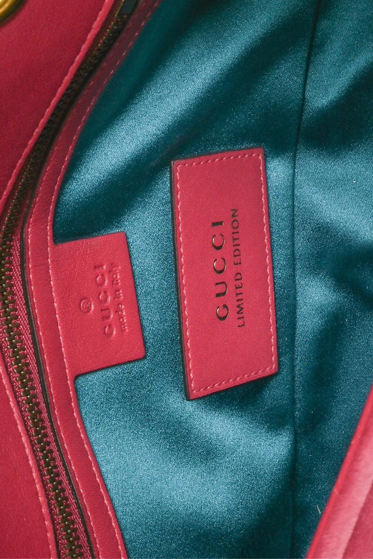 Gucci Small Velvet Matelasse Crystal & Sequin Heart GG Marmont Bag - Image 7