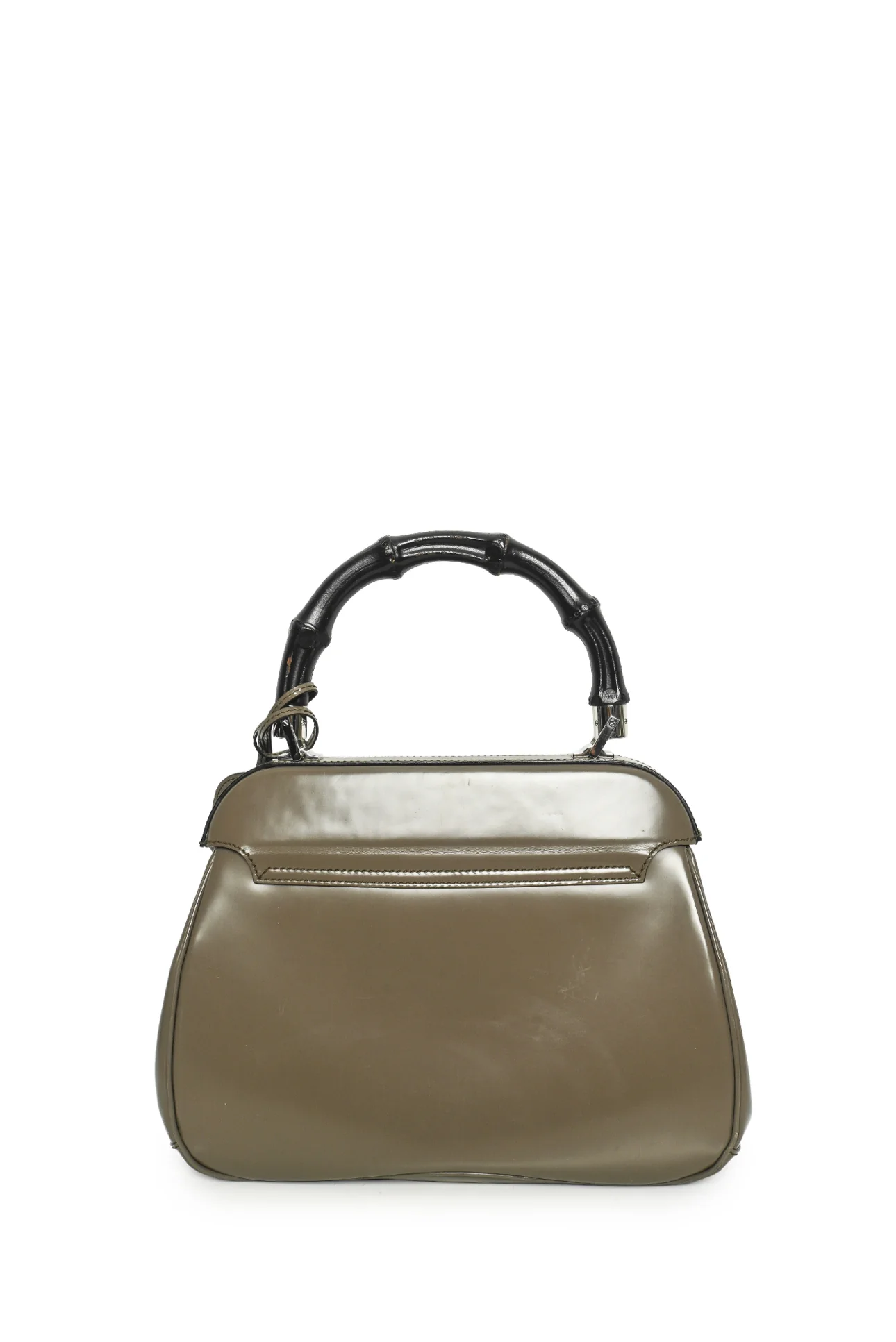 Gucci Smooth Leather Lady Lock Bamboo Top Handle Bag - Image 3