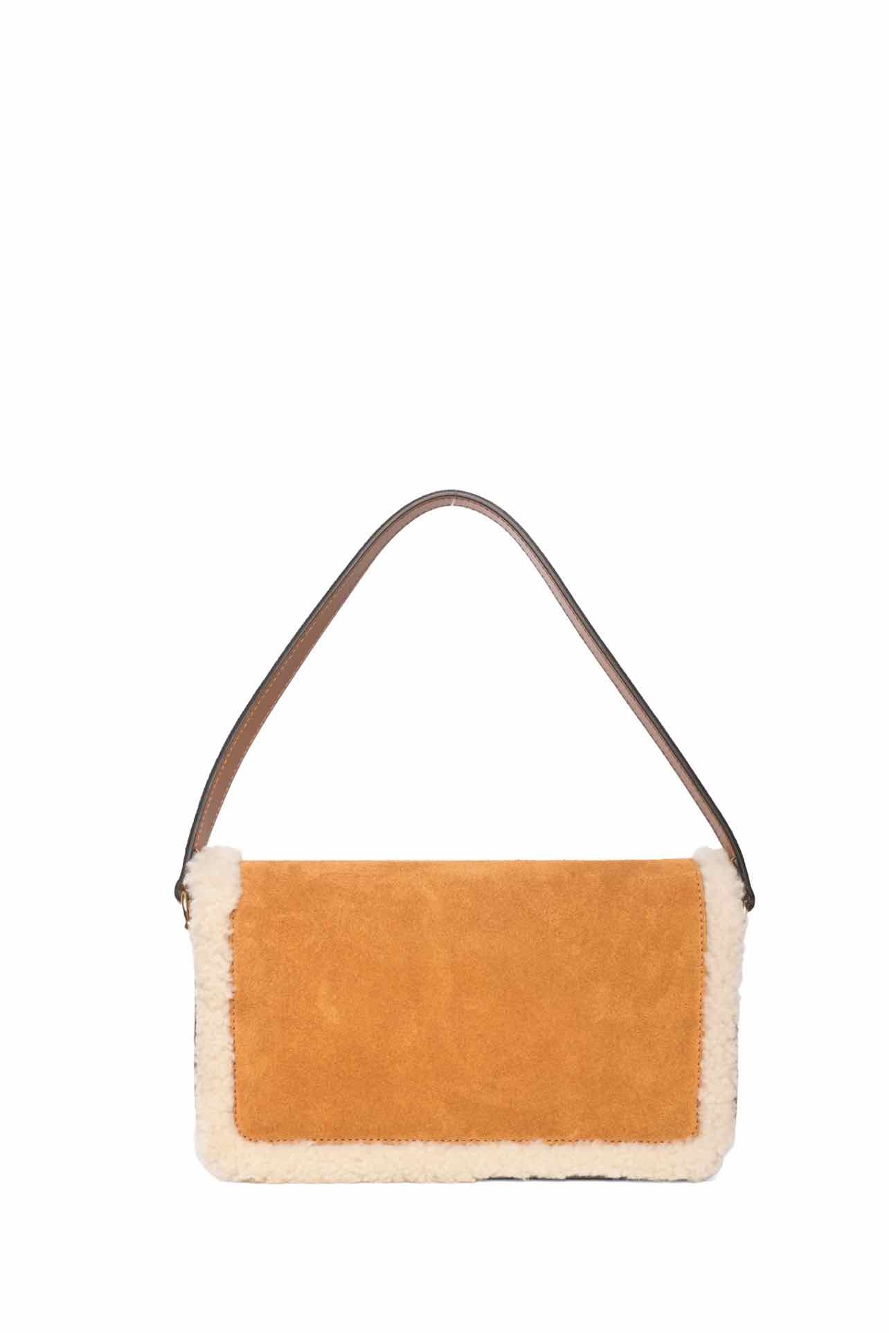 Gucci Suede Shearling Horsebit Mini 1955 Shoulder Bag - Image 3