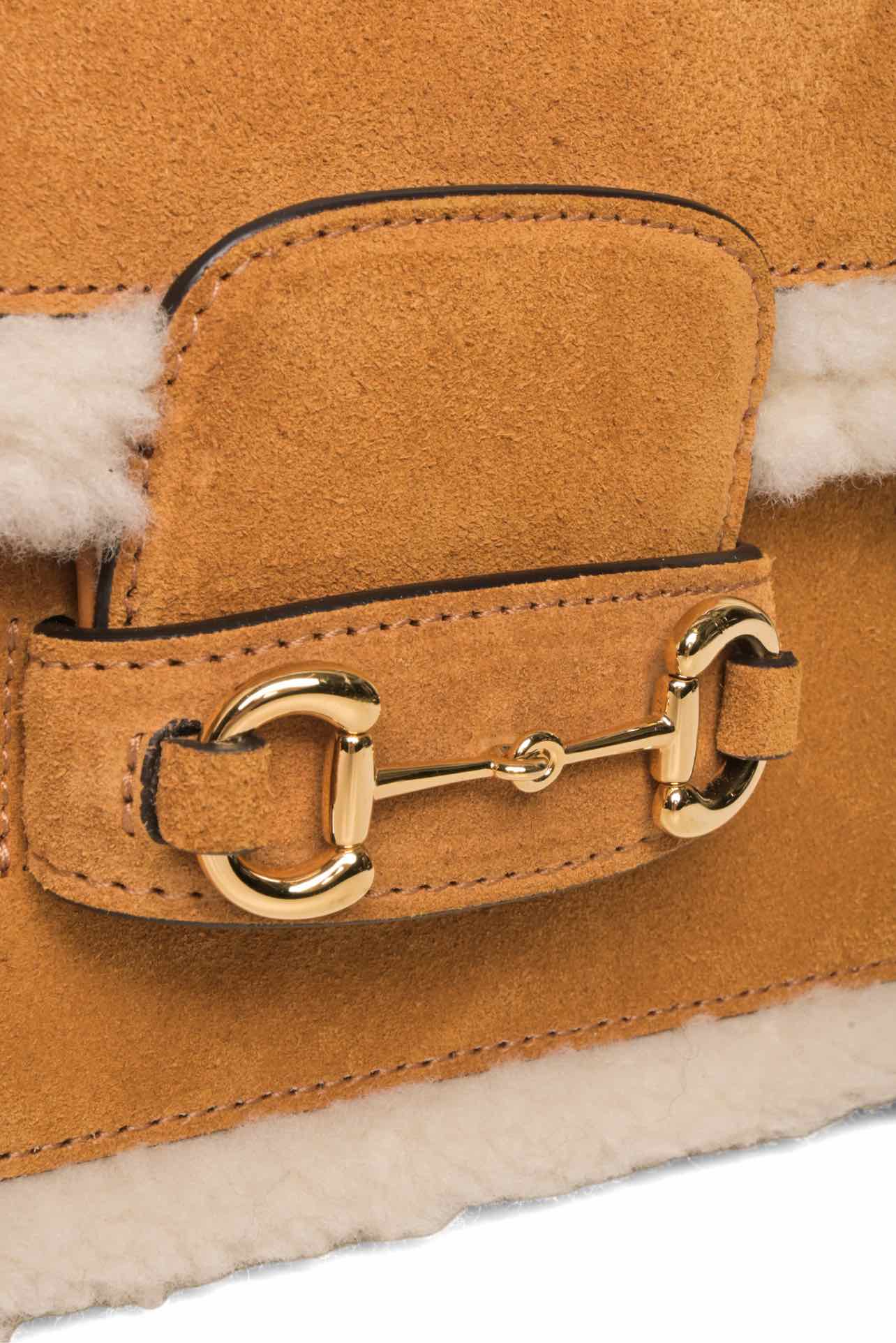 Gucci Suede Shearling Horsebit Mini 1955 Shoulder Bag - Image 5