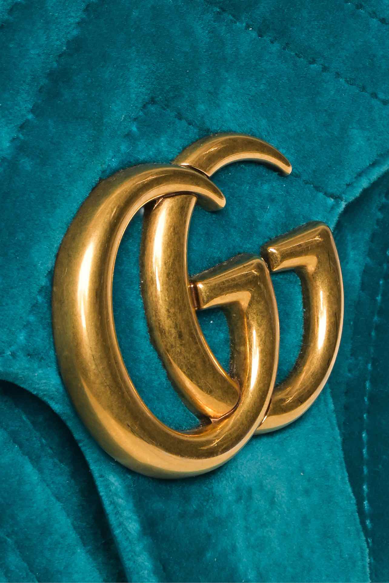 Gucci Velvet Matelasse GG Marmont Small Shoulder Bag - Image 3