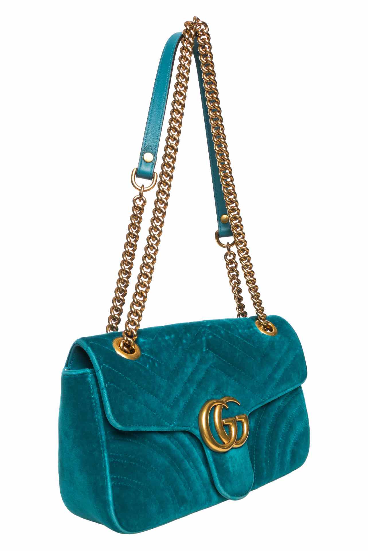 Gucci Velvet Matelasse GG Marmont Small Shoulder Bag - Image 6