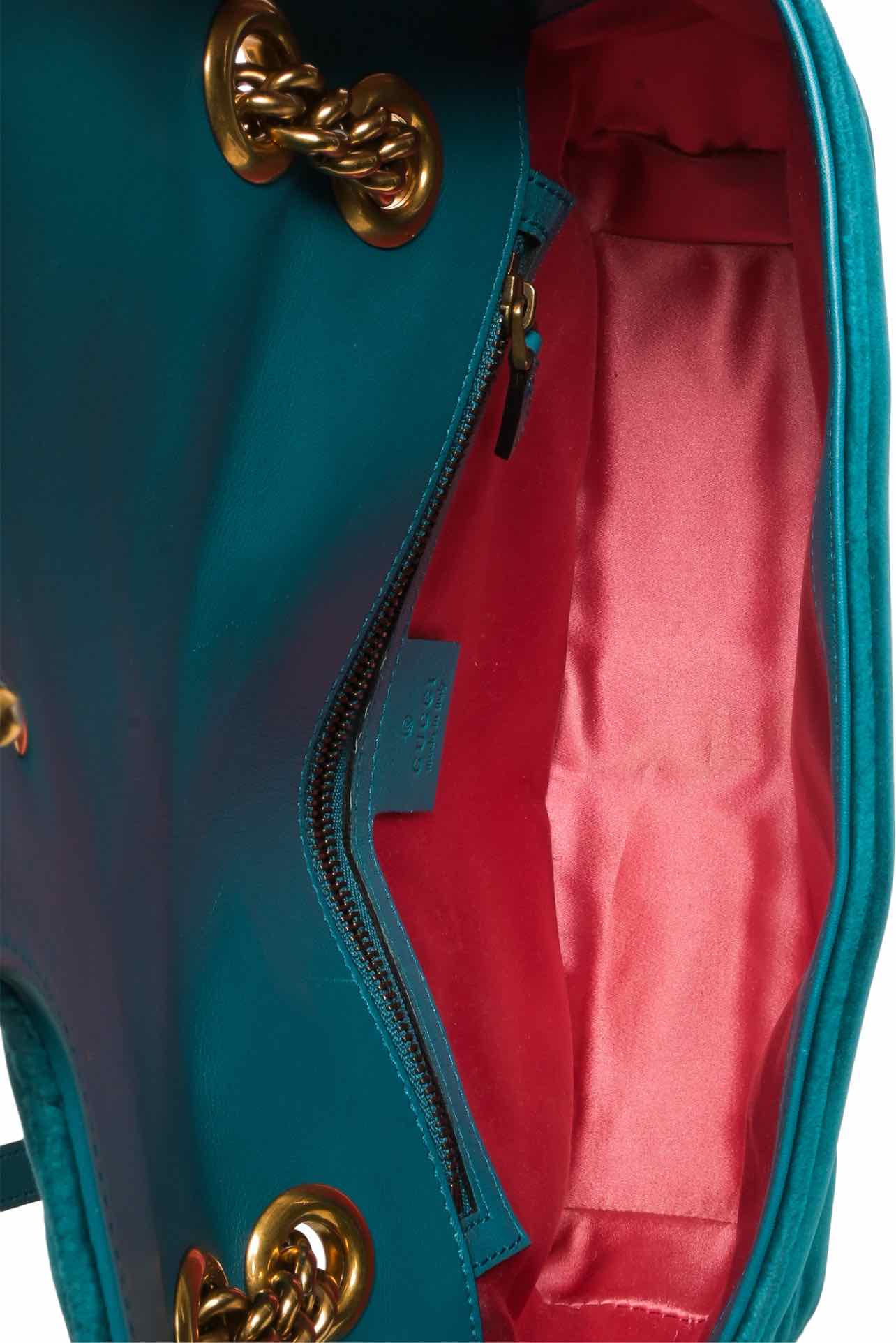 Gucci Velvet Matelasse GG Marmont Small Shoulder Bag - Image 7