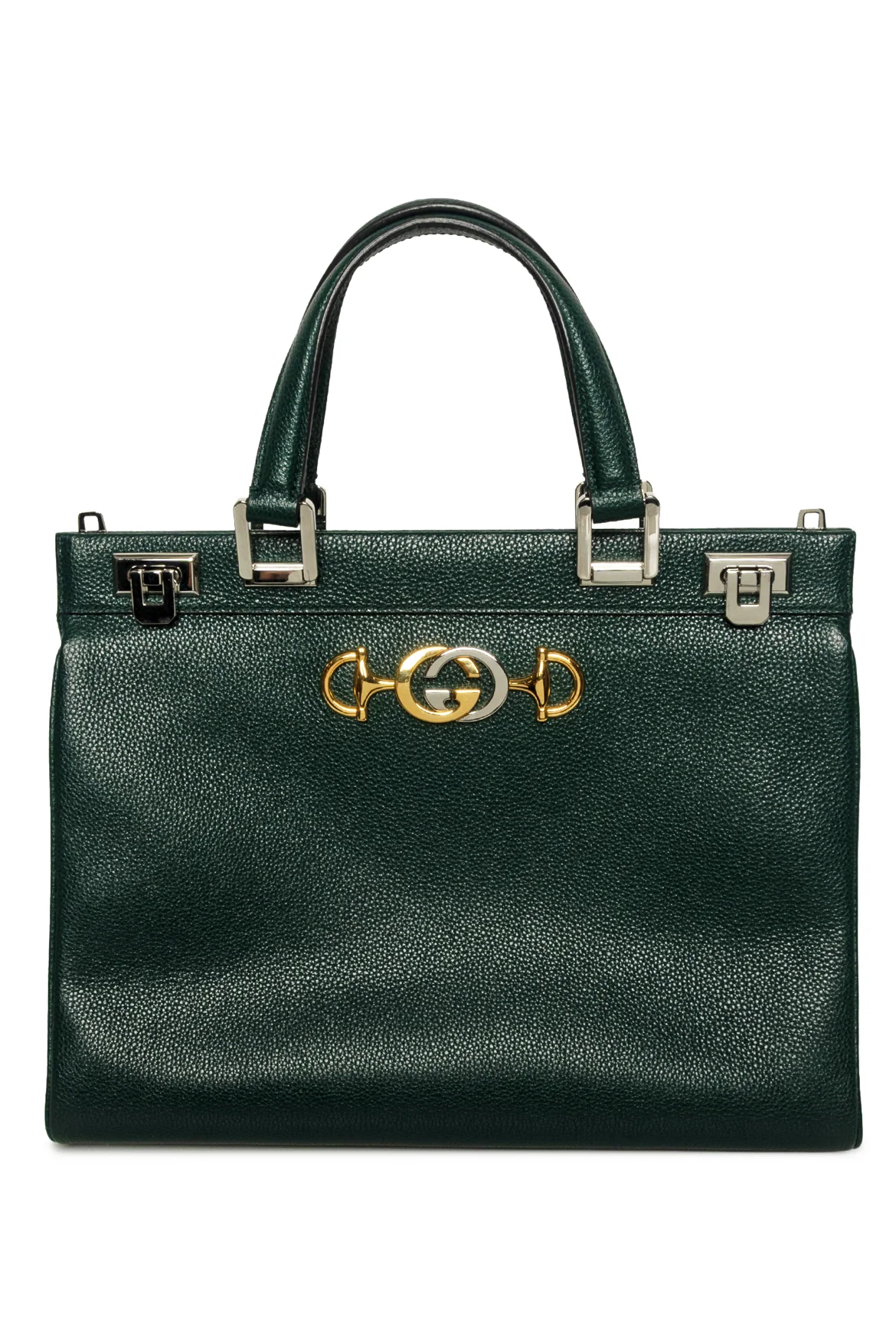 Gucci Vintage Grainy Calfskin Medium Zumi Top Handle Bag