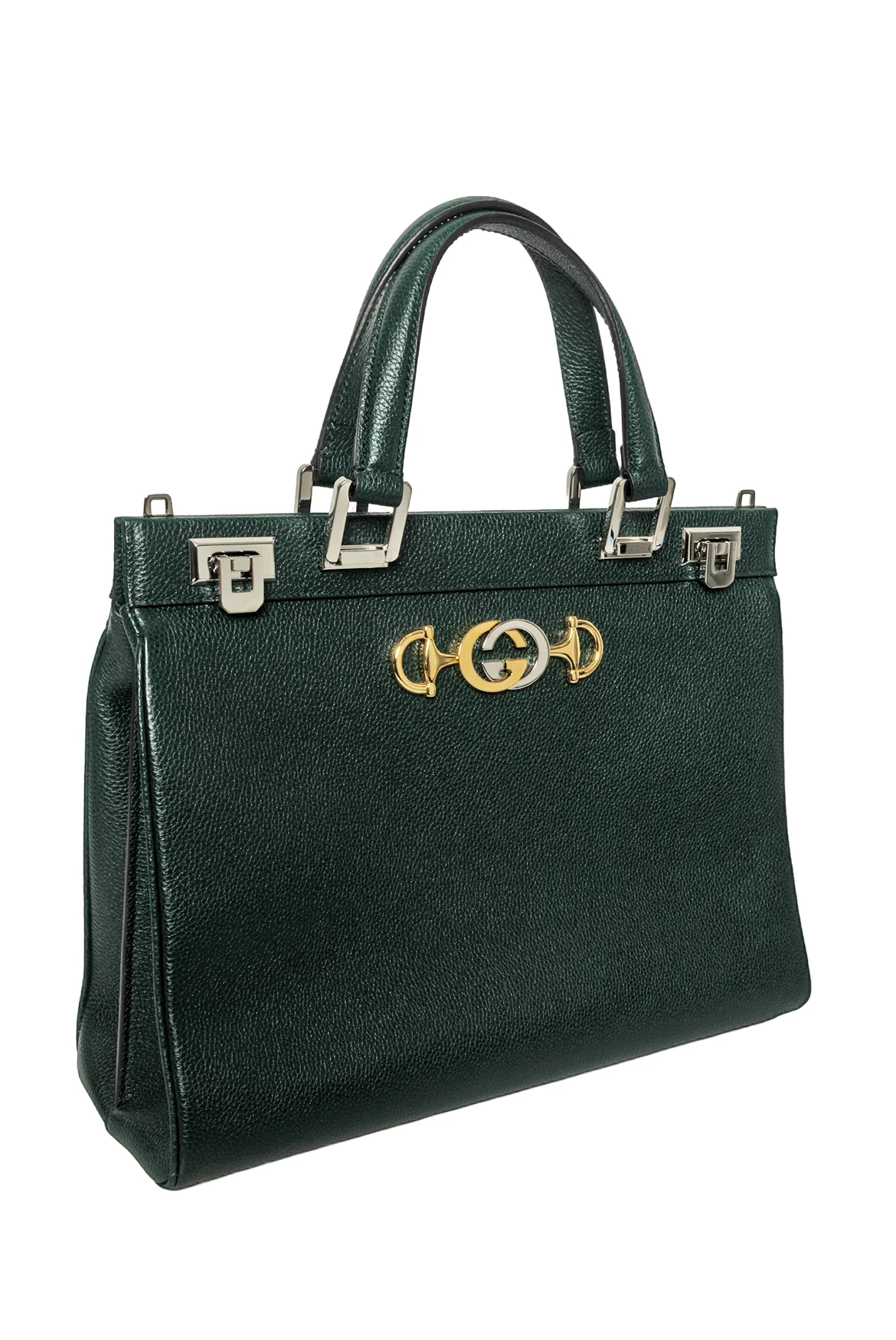 Gucci Vintage Grainy Calfskin Medium Zumi Top Handle Bag - Image 2
