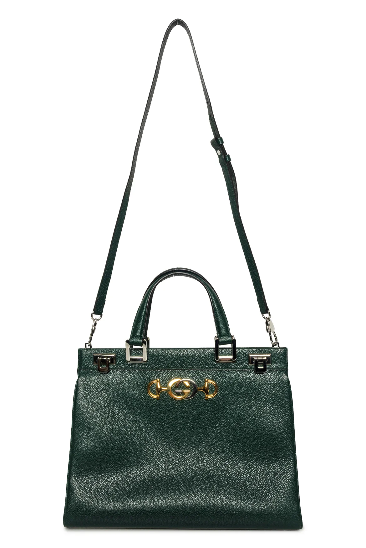 Gucci Vintage Grainy Calfskin Medium Zumi Top Handle Bag - Image 4