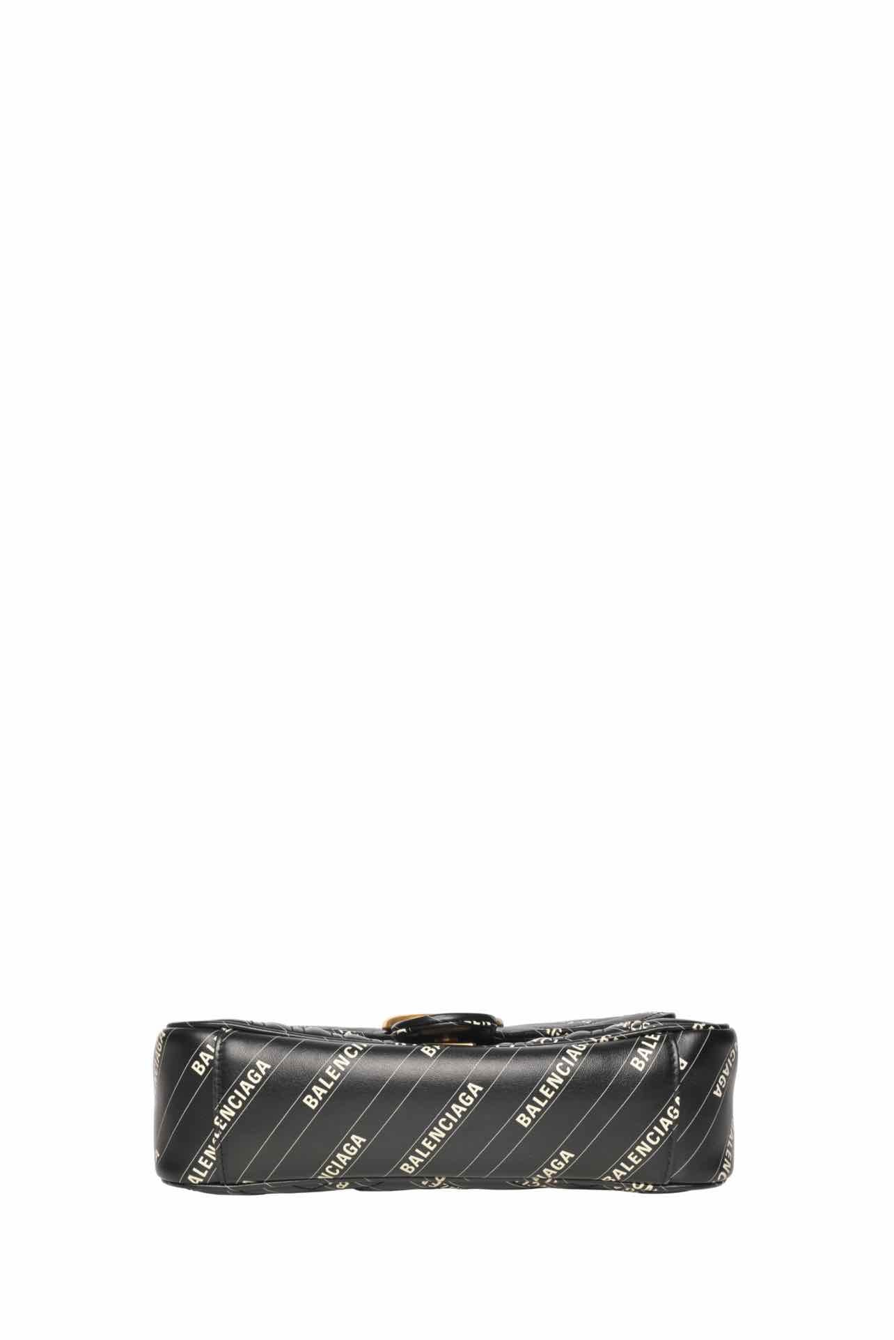 Gucci x Balenciaga Calfskin Matelasse Logo Print Small GG Marmont Shoulder Bag - Image 4