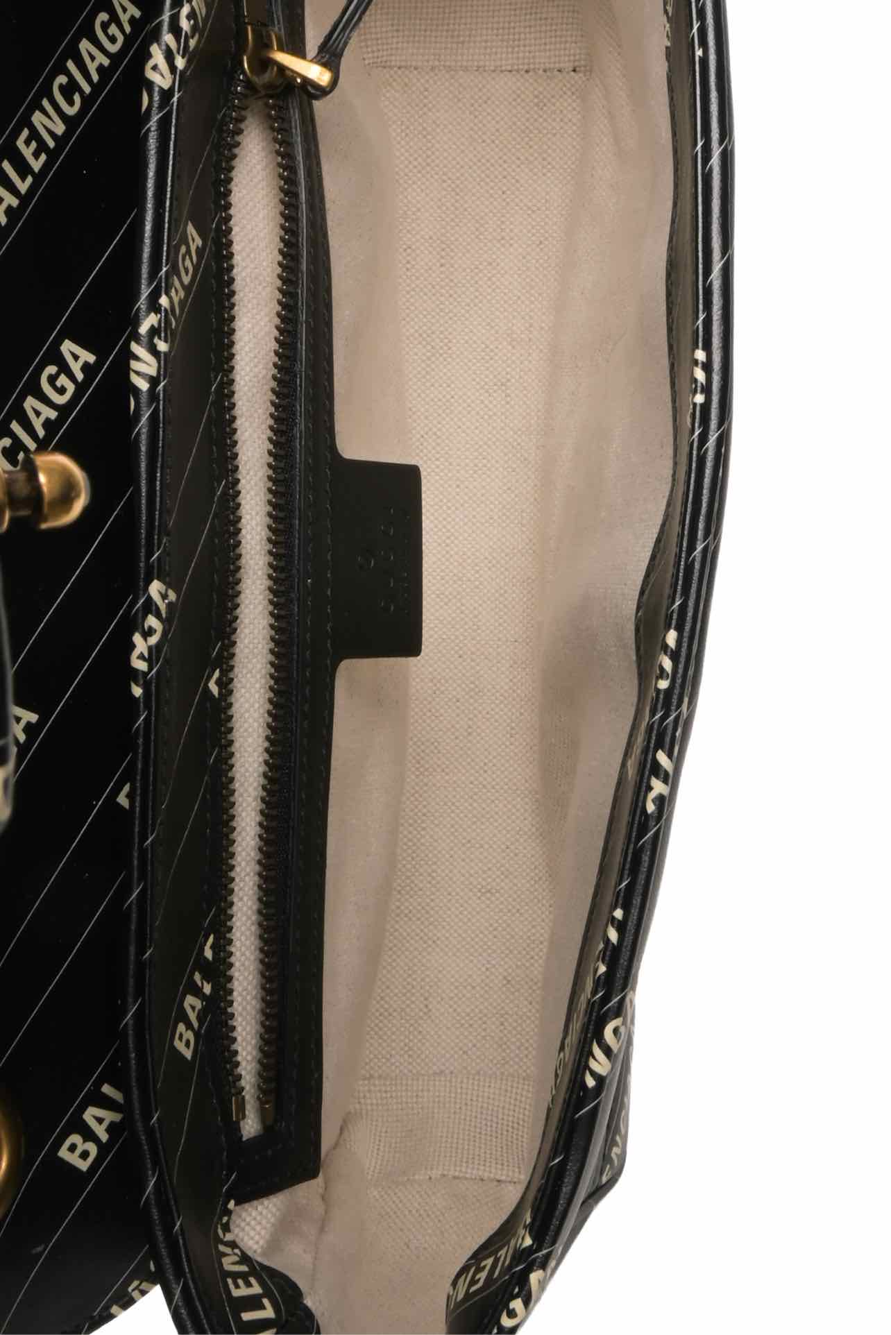 Gucci x Balenciaga Calfskin Matelasse Logo Print Small GG Marmont Shoulder Bag - Image 7