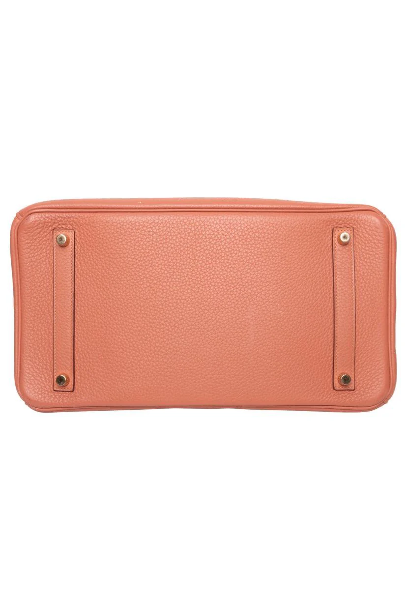 Hermes 2013 Peach Crevette Togo Leather Birkin 35 Retourne - Image 4