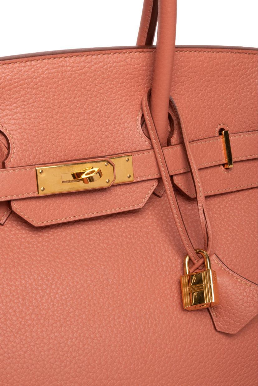 Hermes 2013 Peach Crevette Togo Leather Birkin 35 Retourne - Image 6