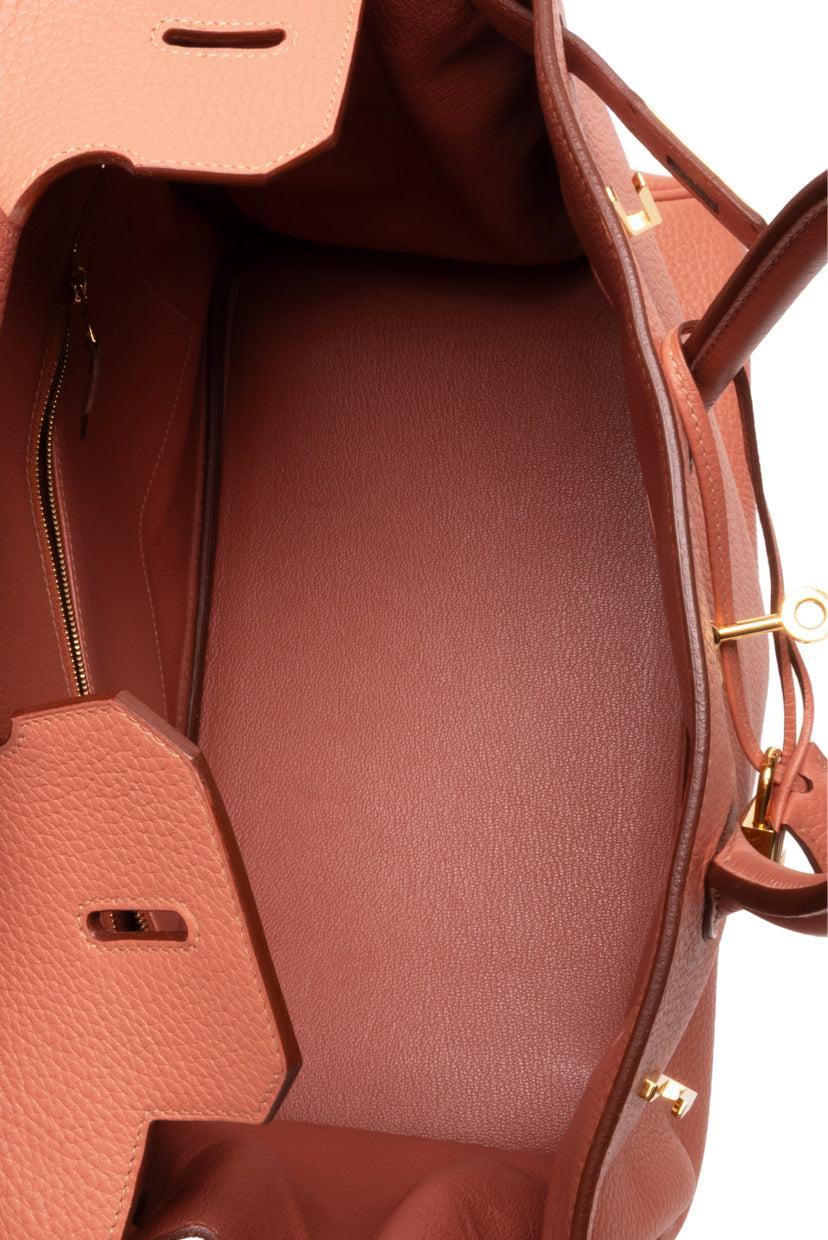 Hermes 2013 Peach Crevette Togo Leather Birkin 35 Retourne - Image 7