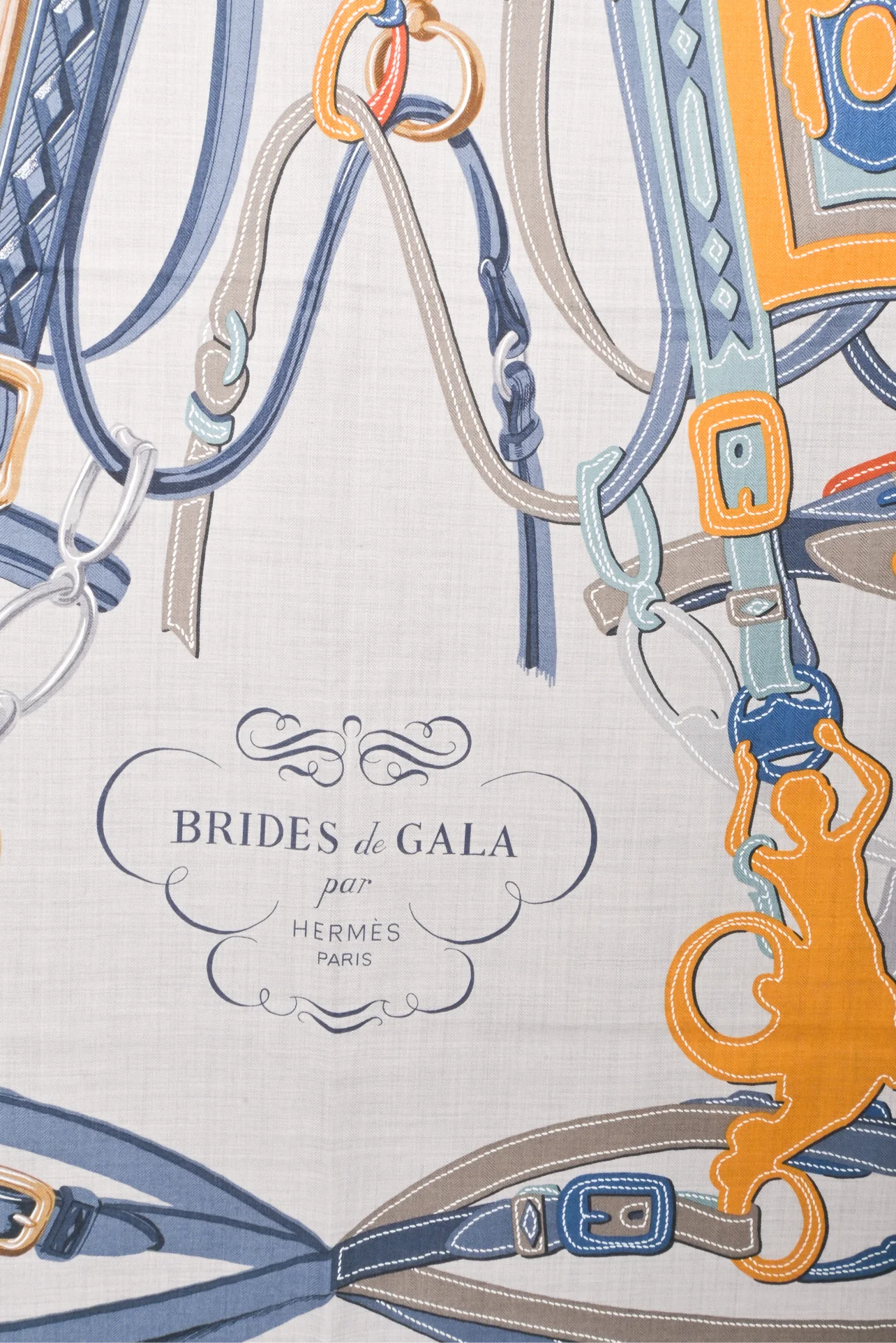 Hermes Brides De Gala Applique Cashmere & Silk Shawl 140 - Image 3