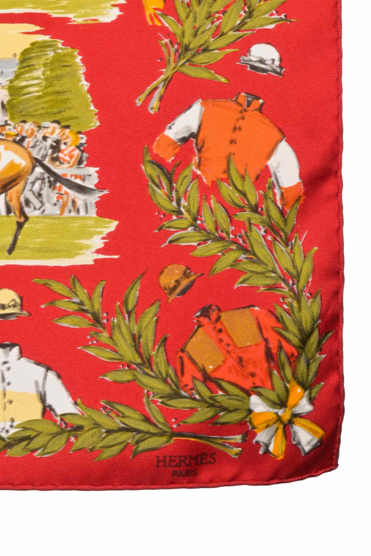 Hermes Gavroche Chantilly by Maurice De Taquoy Pocket Square Scarf - Image 2