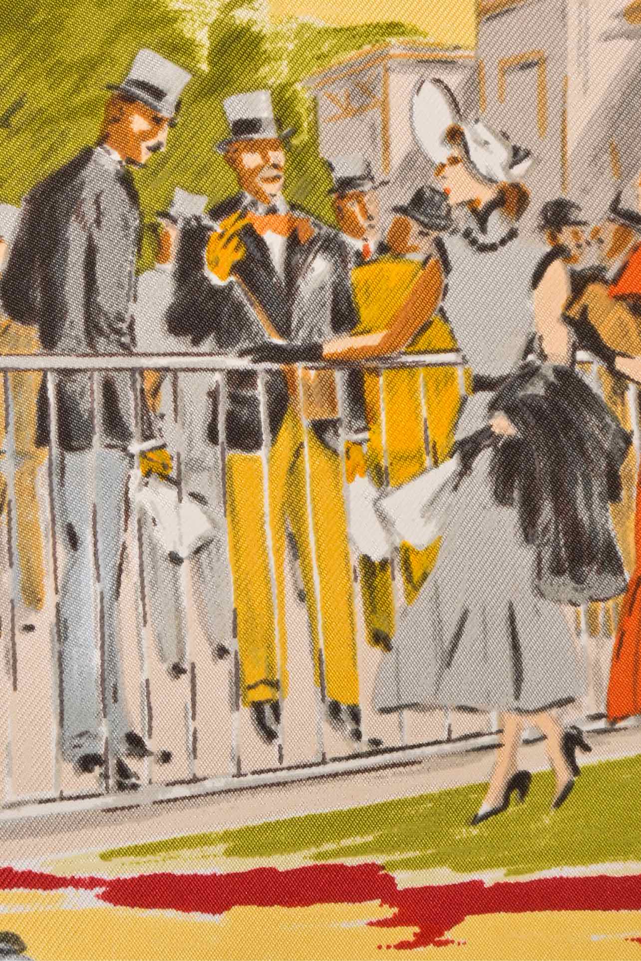Hermes Gavroche Chantilly by Maurice De Taquoy Pocket Square Scarf - Image 3