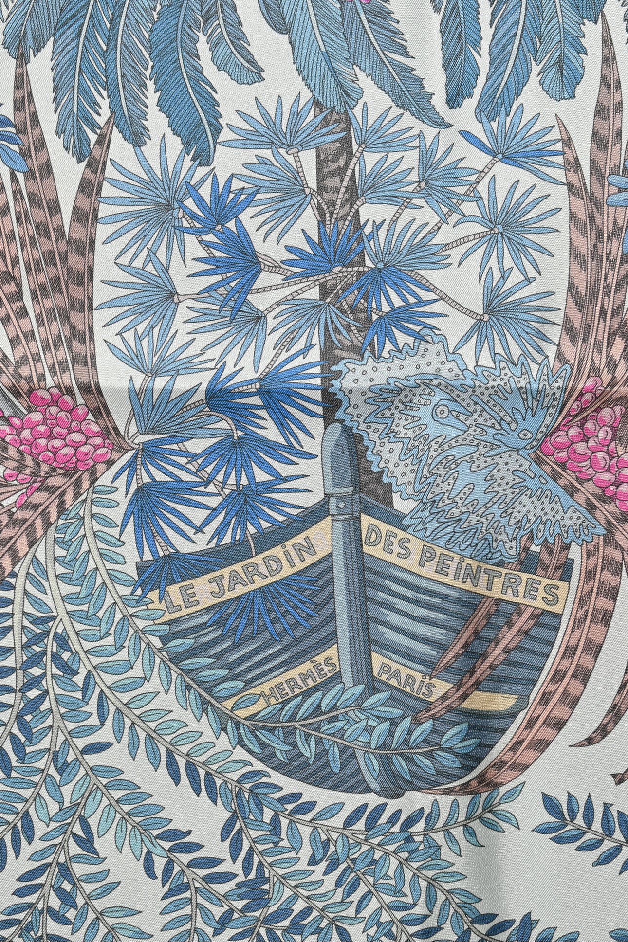 Hermes Le Jardin Des Peintres Double-Sided Silk Square Scarf 90 - Image 3