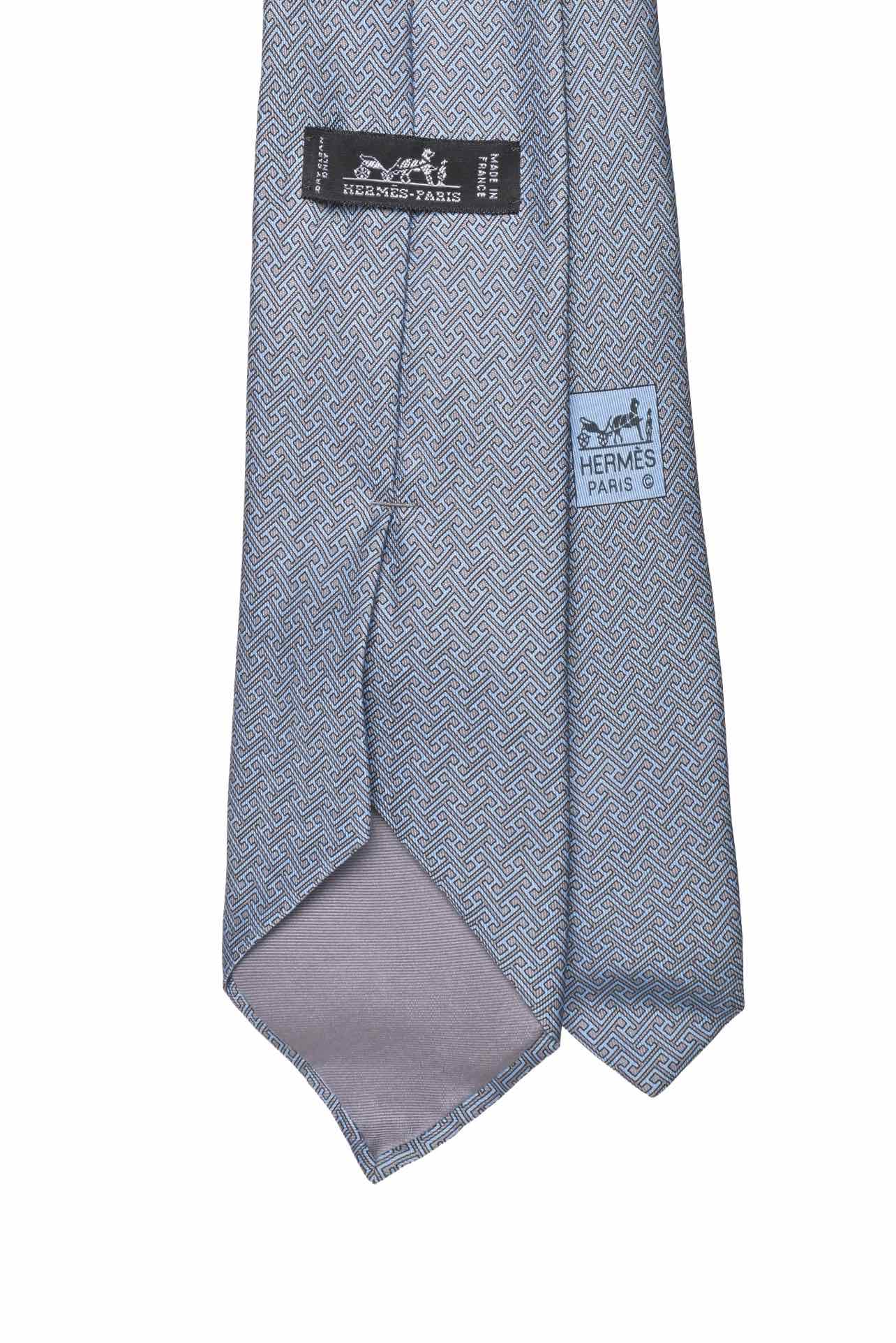 Hermes Men's Faconne H Logo Silk Tie - Image 3