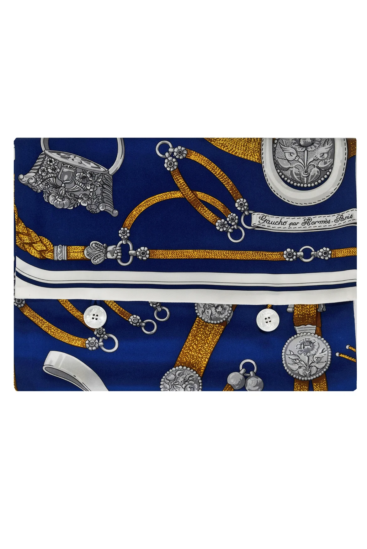 Hermes Relaxed Silk Guacho Print Pouch