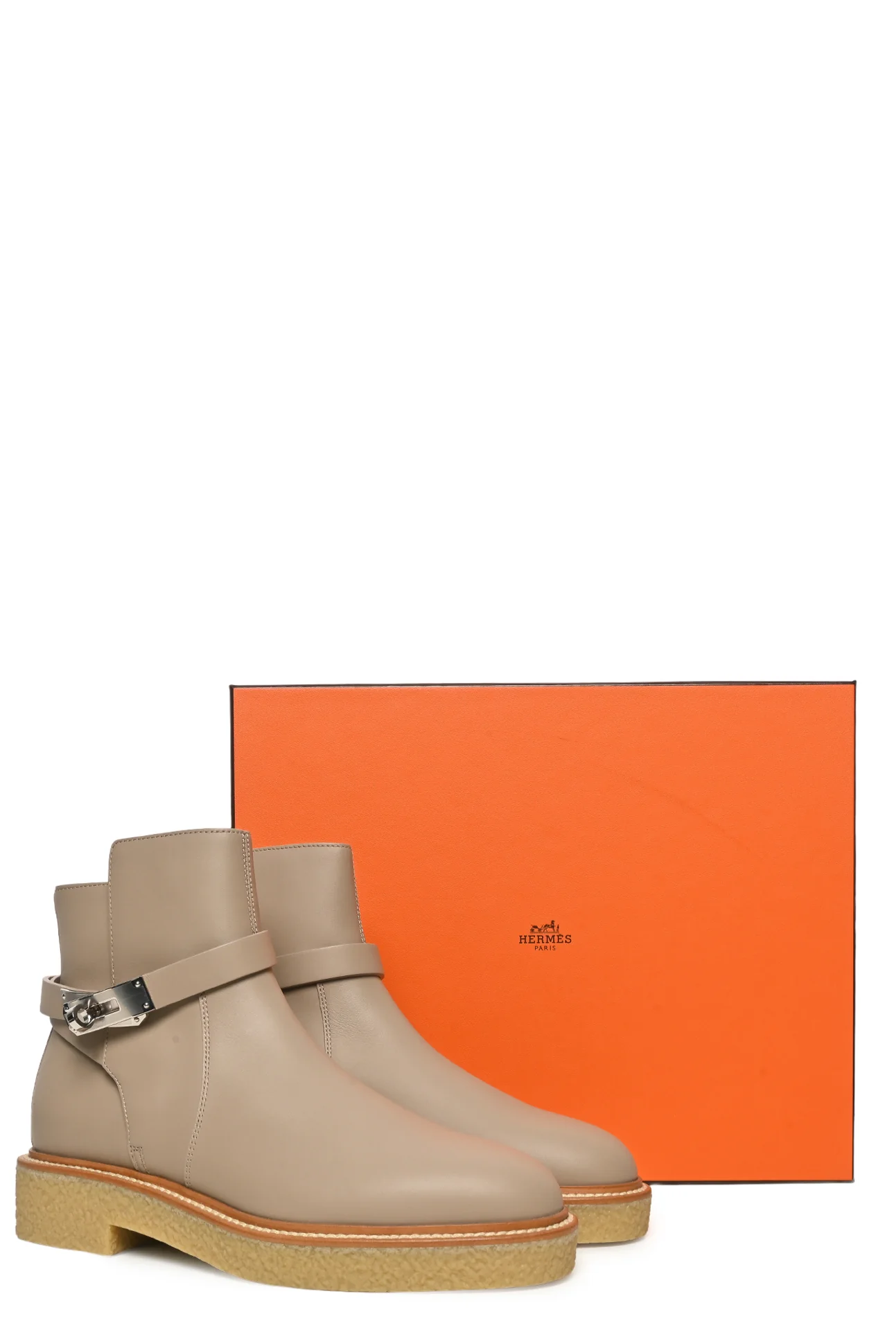 Hermes Size 38.5 Calfskin History Ankle Boots - Image 6
