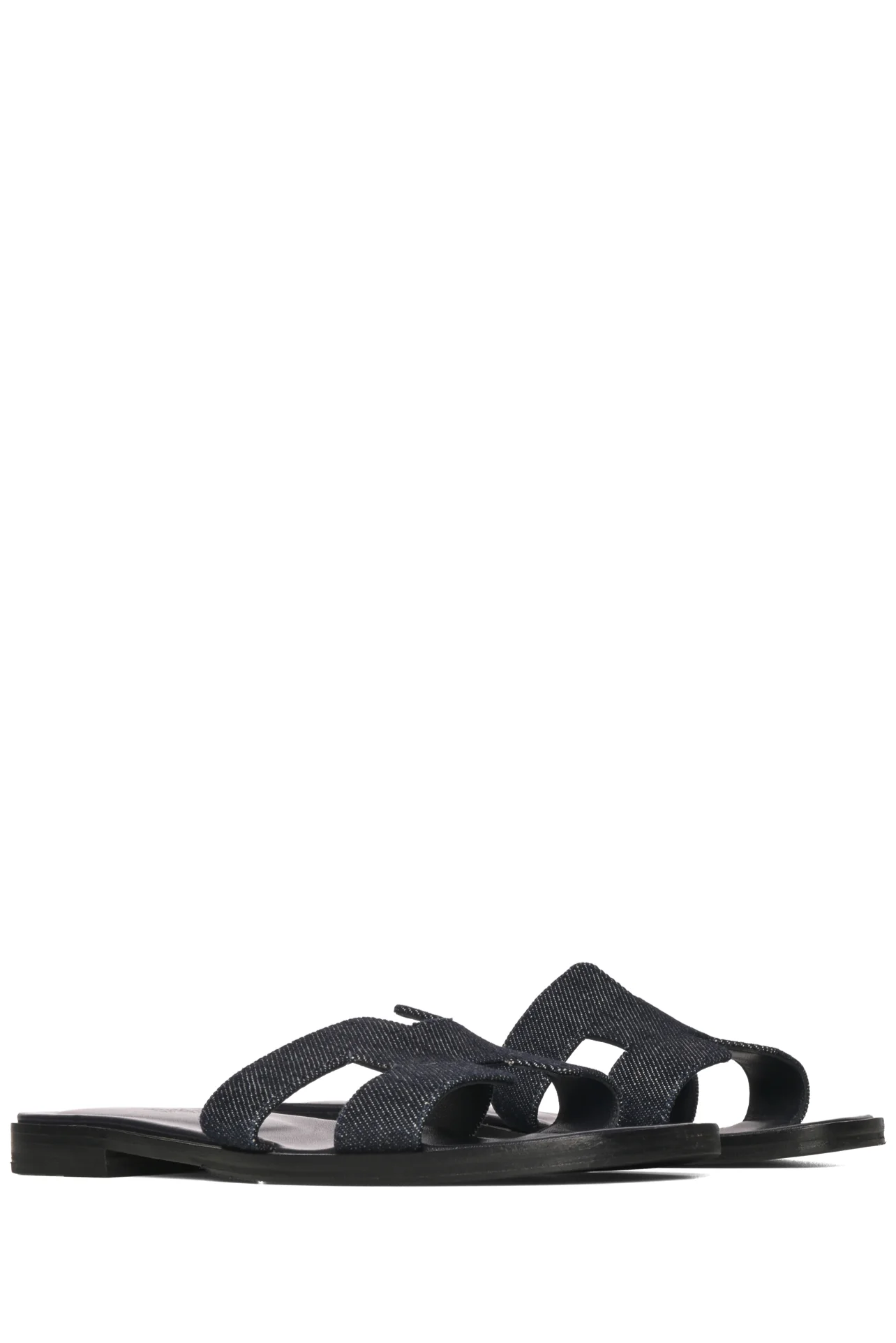 Hermes Size 38 Denim Oran Sandals - Image 2