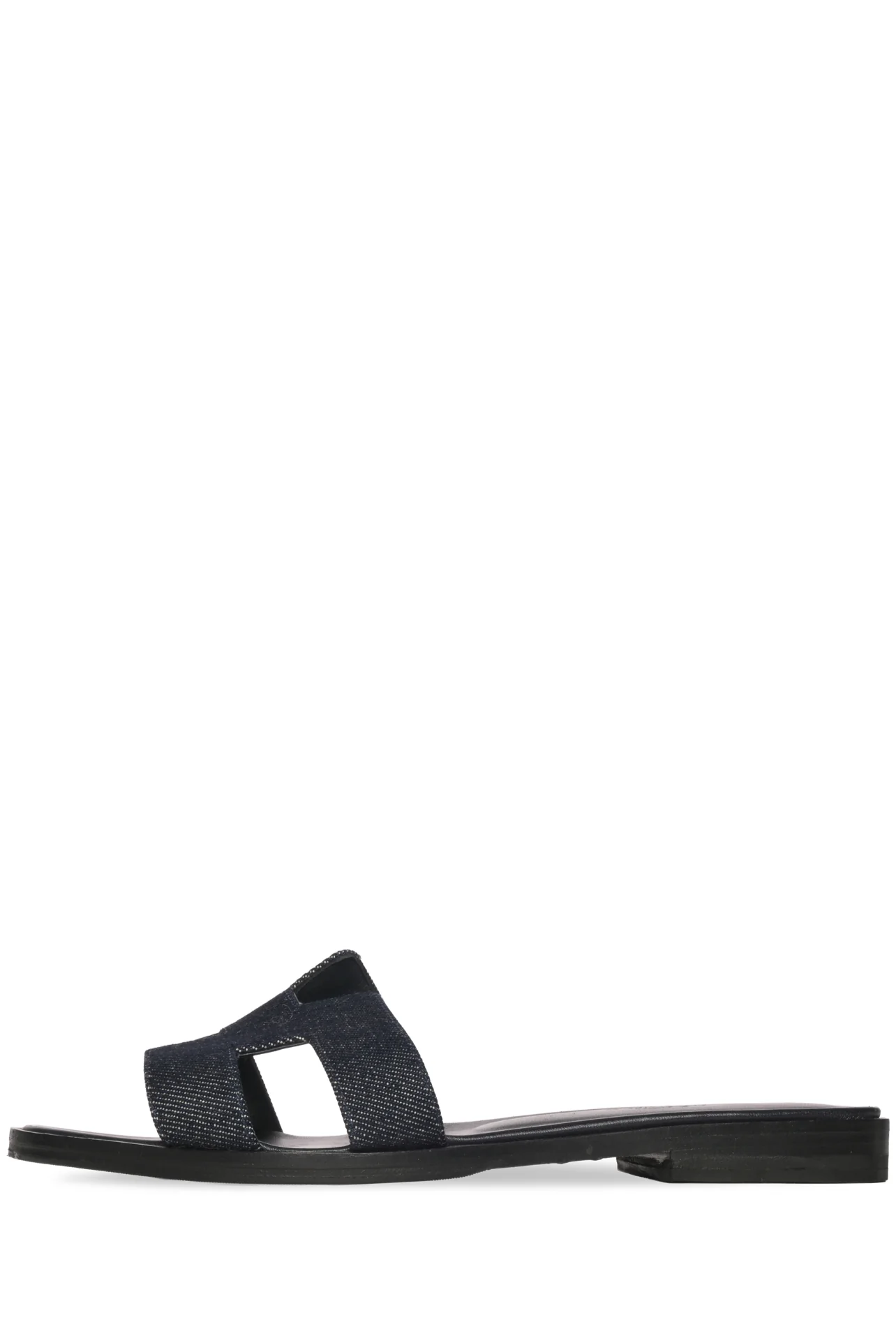 Hermes Size 38 Denim Oran Sandals - Image 3