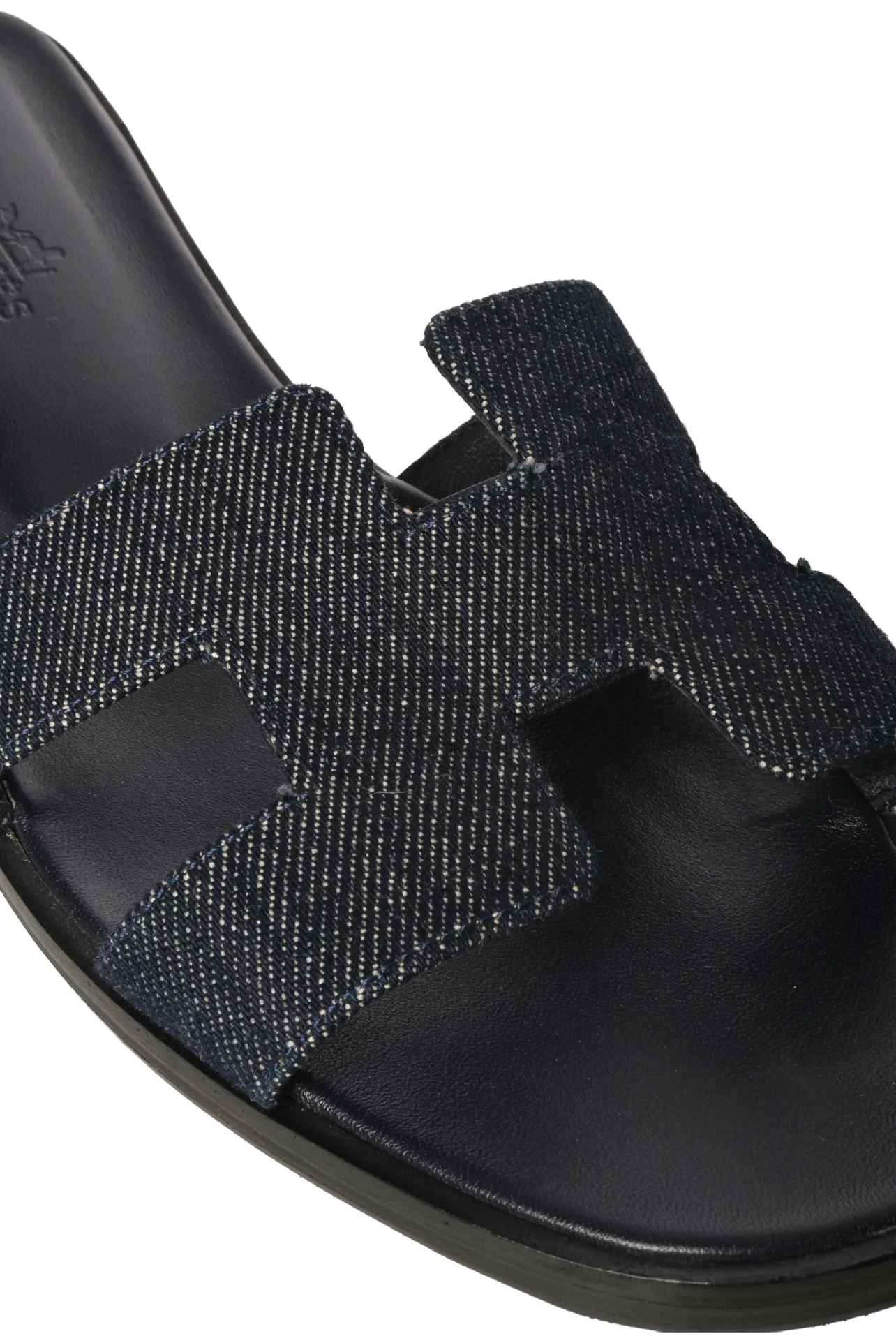 Hermes Size 38 Denim Oran Sandals - Image 4