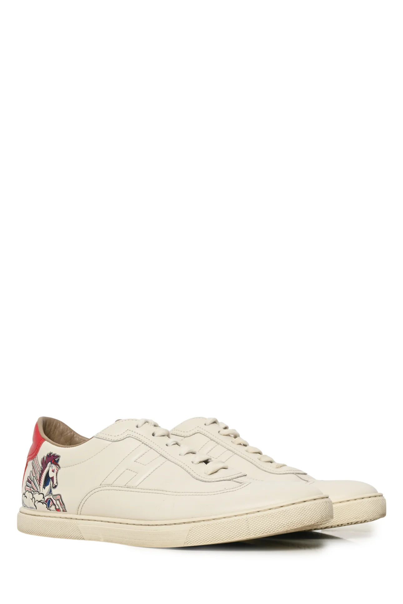 Hermes Size 41 Quicker Pegase Printed Leather Sneaker - Image 2