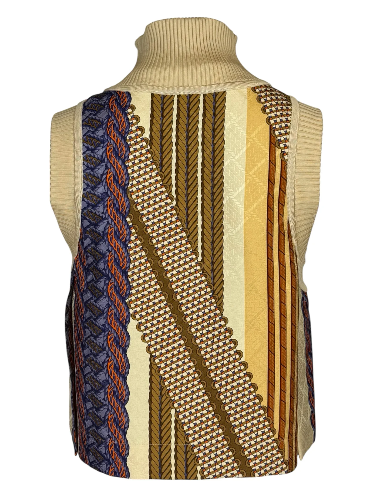 Hermes Size 8 "Dressage Tressage" Short Mixed Knit Tank Top - Image 2