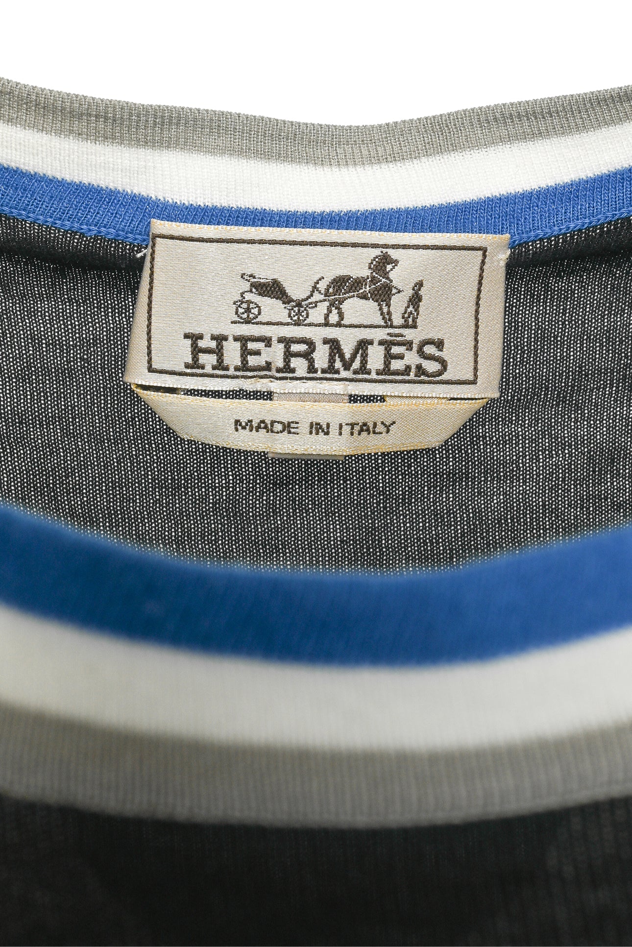 Hermes Size M Men's "Rayures & Twist" Crewneck Short Sleeve Sweater - Image 3