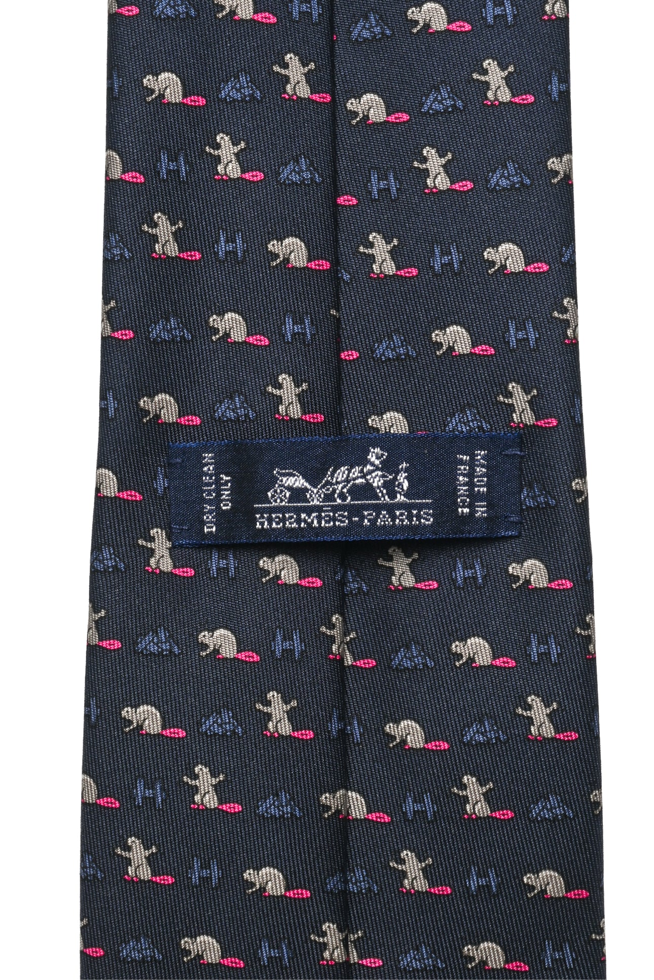 Hermes Size OS Men's Beaver Castor Constructor Silk Tie - Image 4