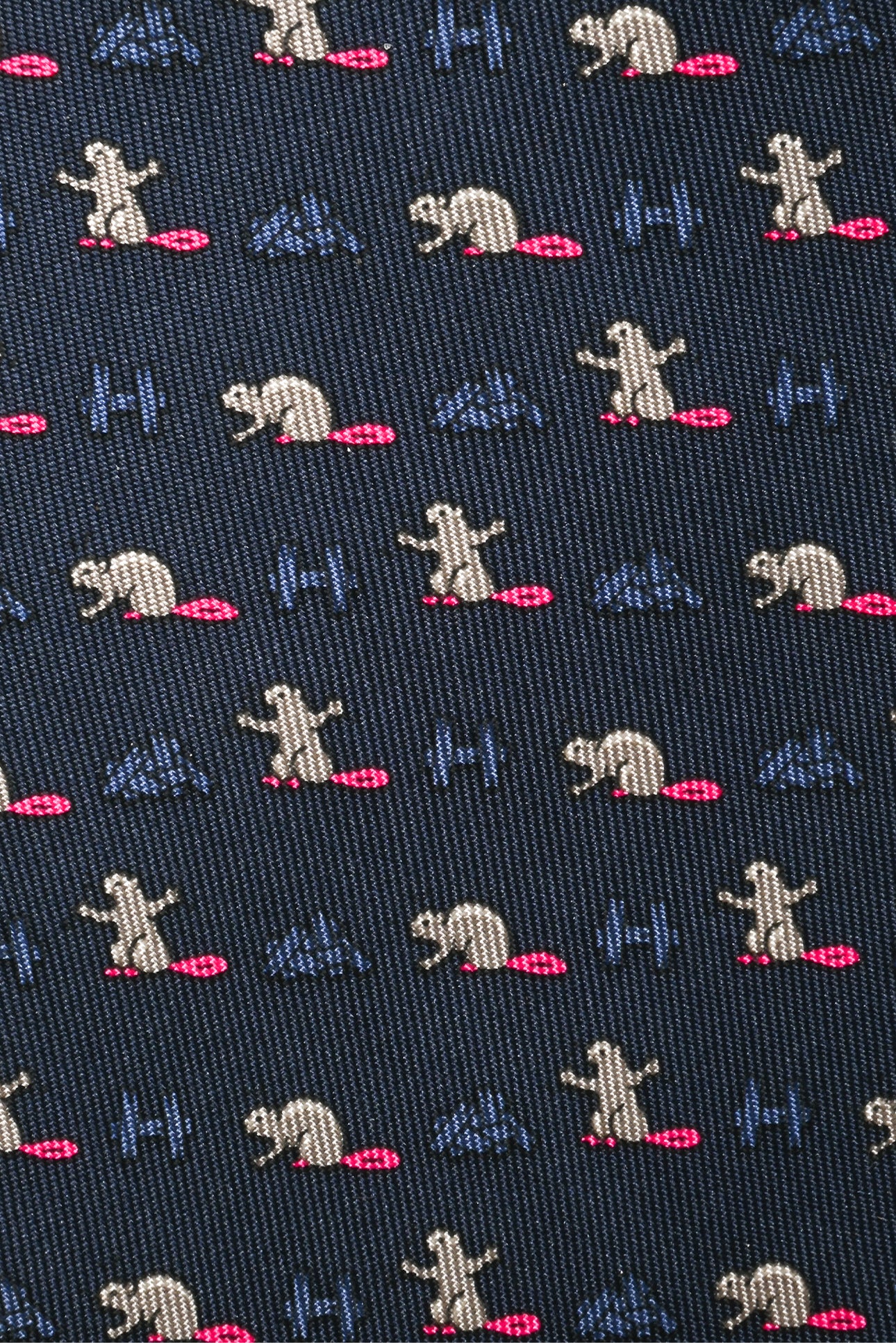 Hermes Size OS Men's Beaver Castor Constructor Silk Tie - Image 5