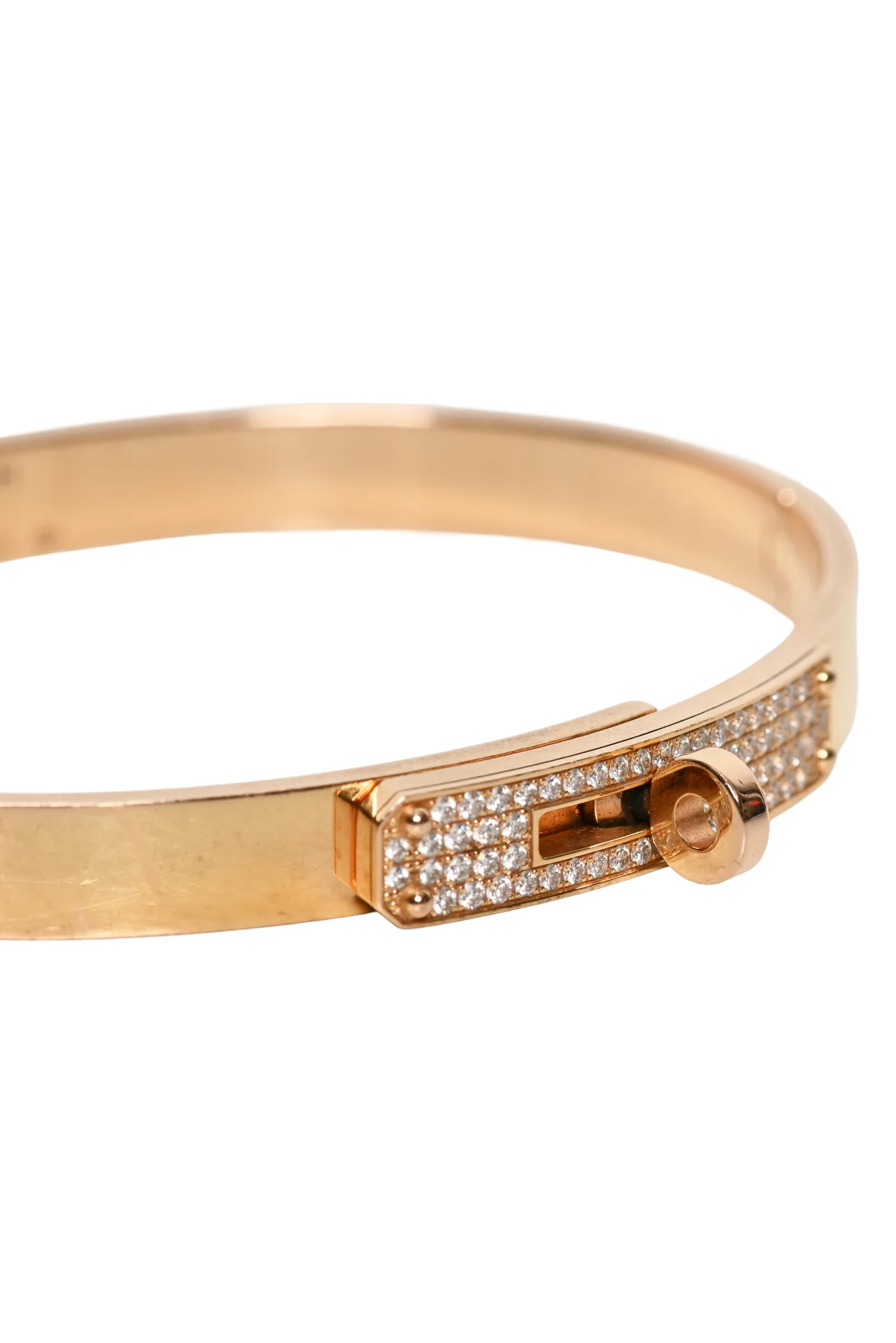Hermes Size SH 2023 18K Rose Gold Kelly Diamond Bracelet - Image 3