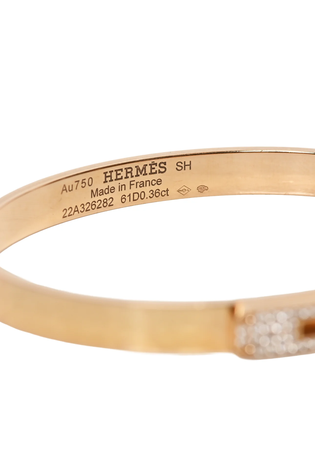 Hermes Size SH 2023 18K Rose Gold Kelly Diamond Bracelet - Image 4
