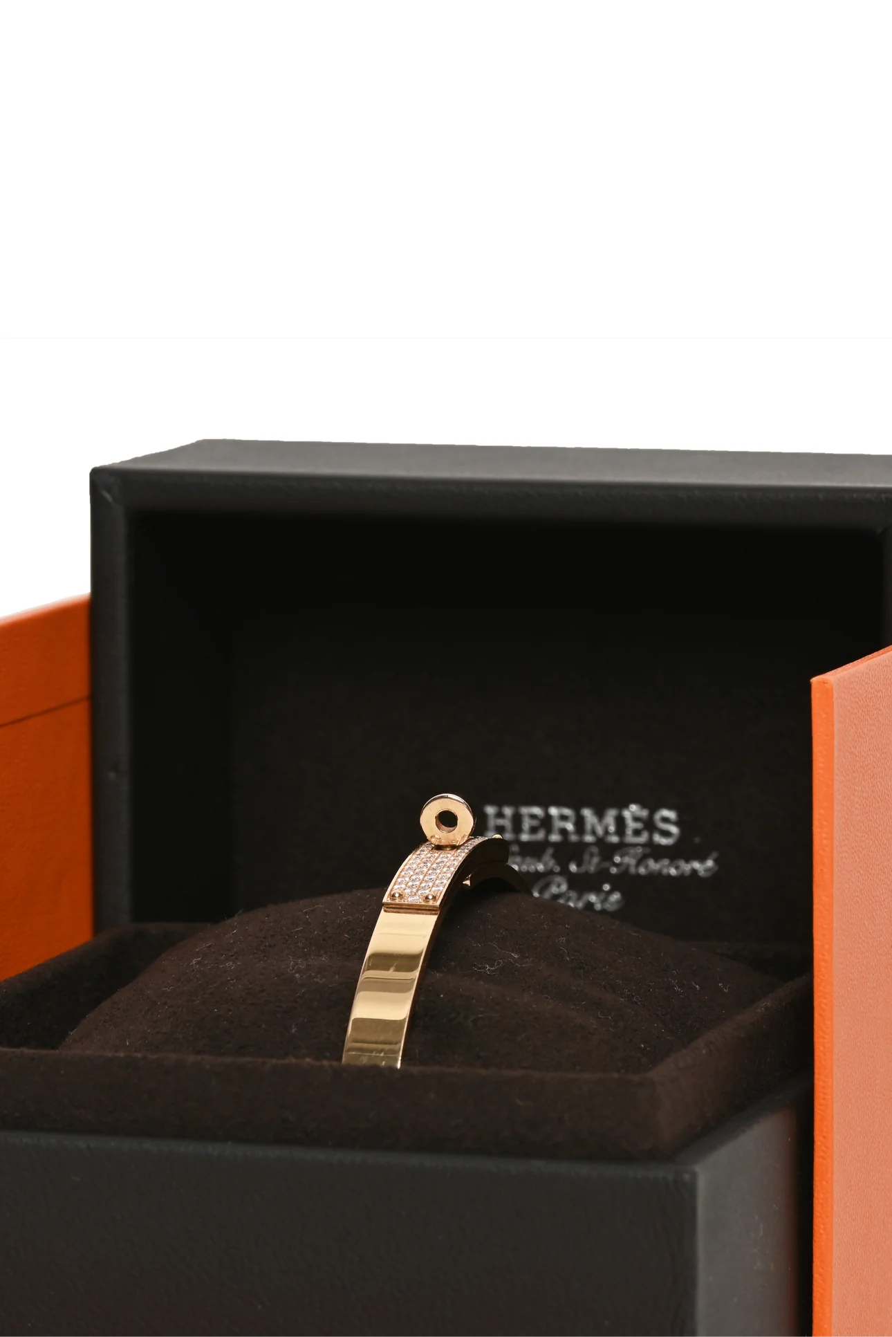Hermes Size SH 2023 18K Rose Gold Kelly Diamond Bracelet - Image 5