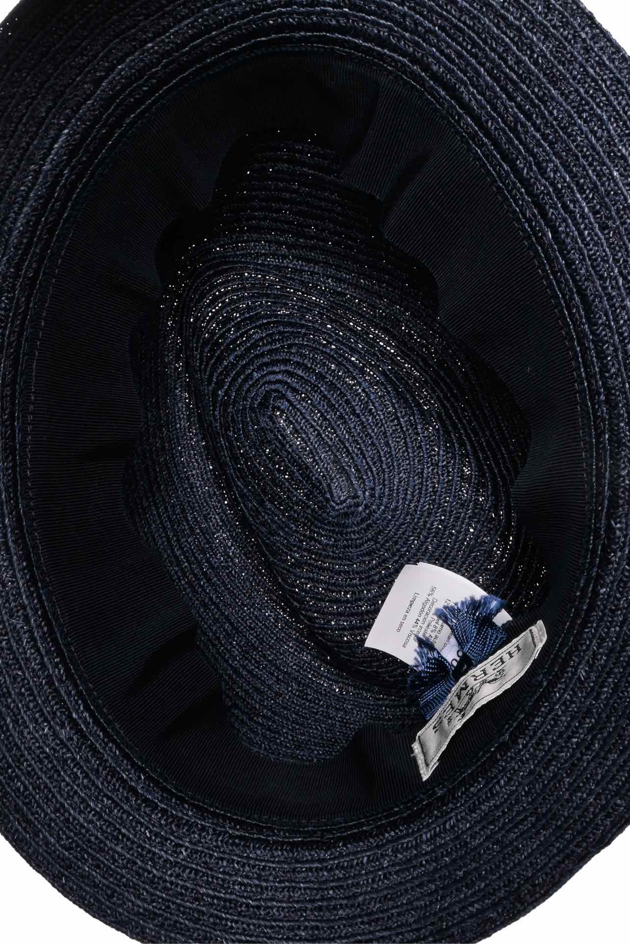 Hermes Size XL Striped Detail Hemp Claudio Hat - Image 4