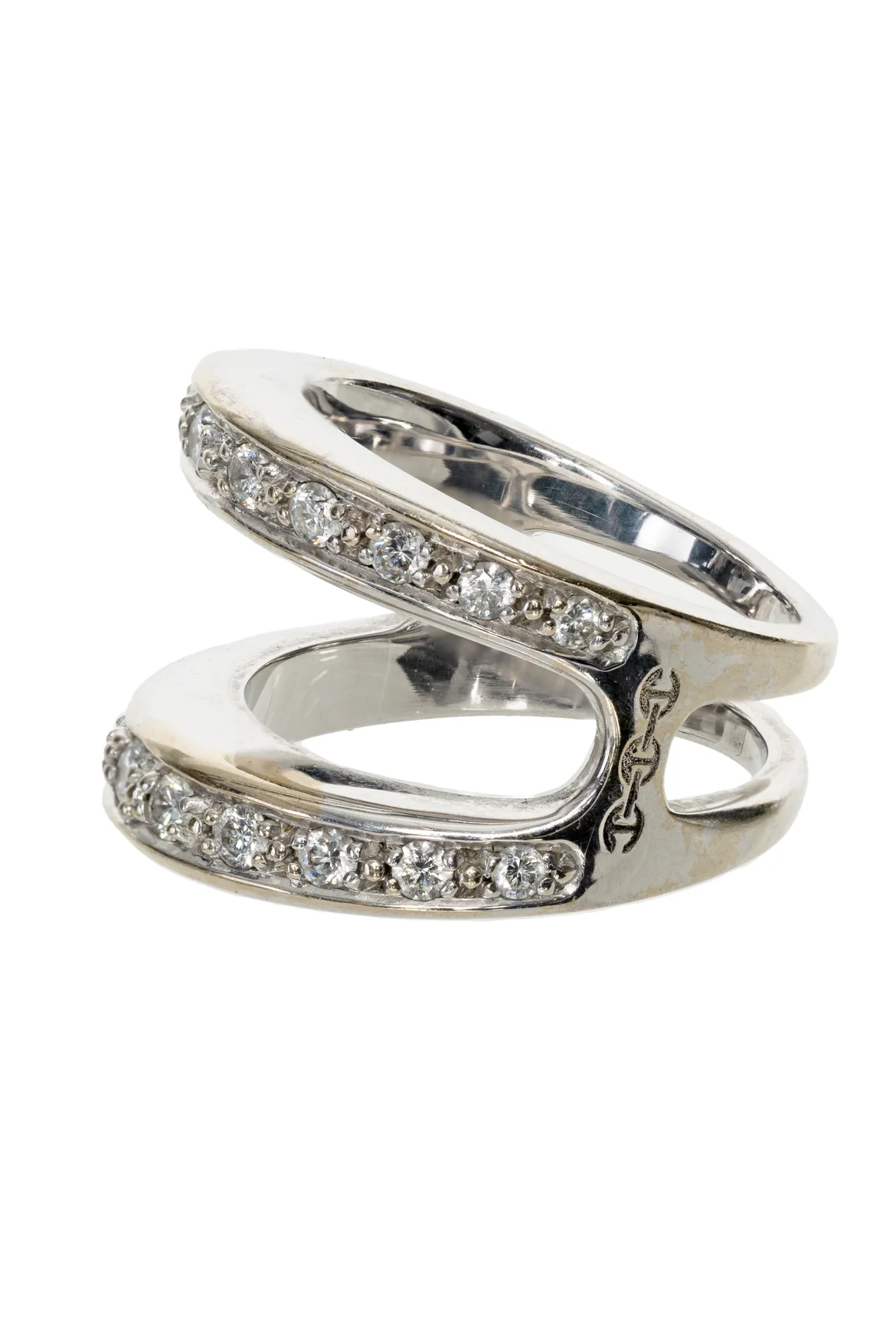 Hoorsenbuhs Size 6.5 18K White Gold Diamond Masque Ring - Image 2