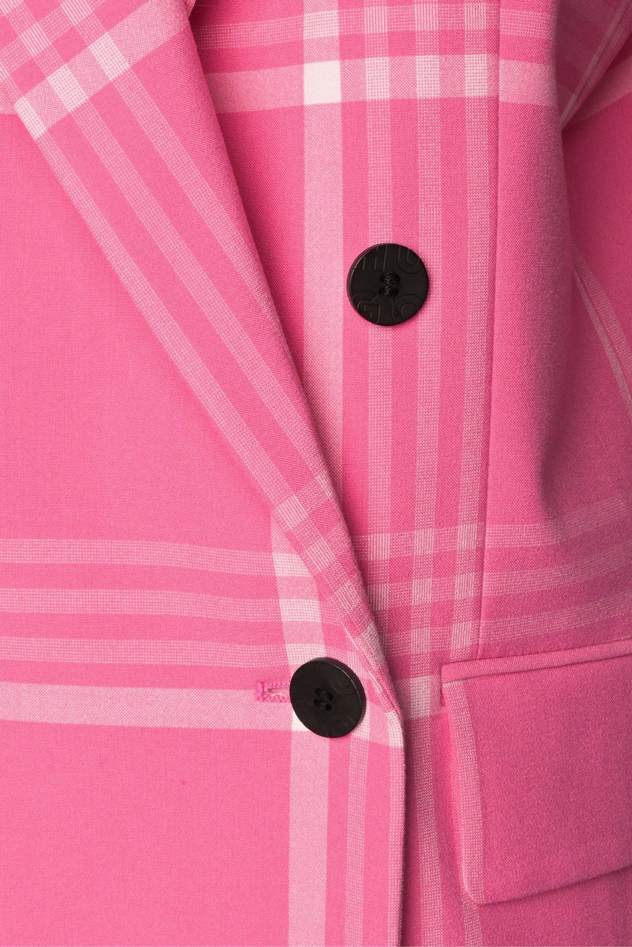 Hugo Boss Size 6 Check Print Double-Breasted Amalisa Blazer - Image 3