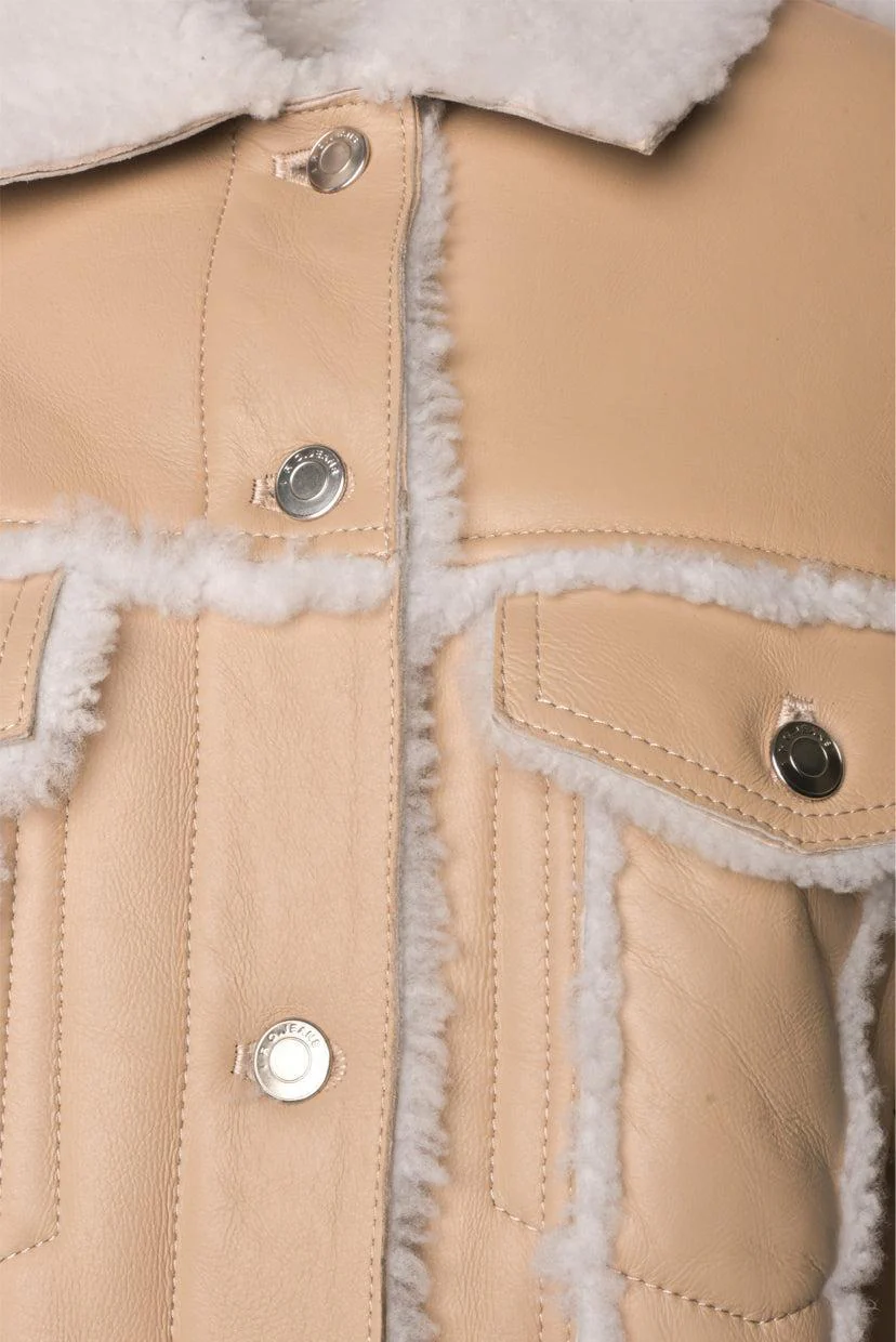 Iro Size 34 Shearling Trucker Jacket - Image 3