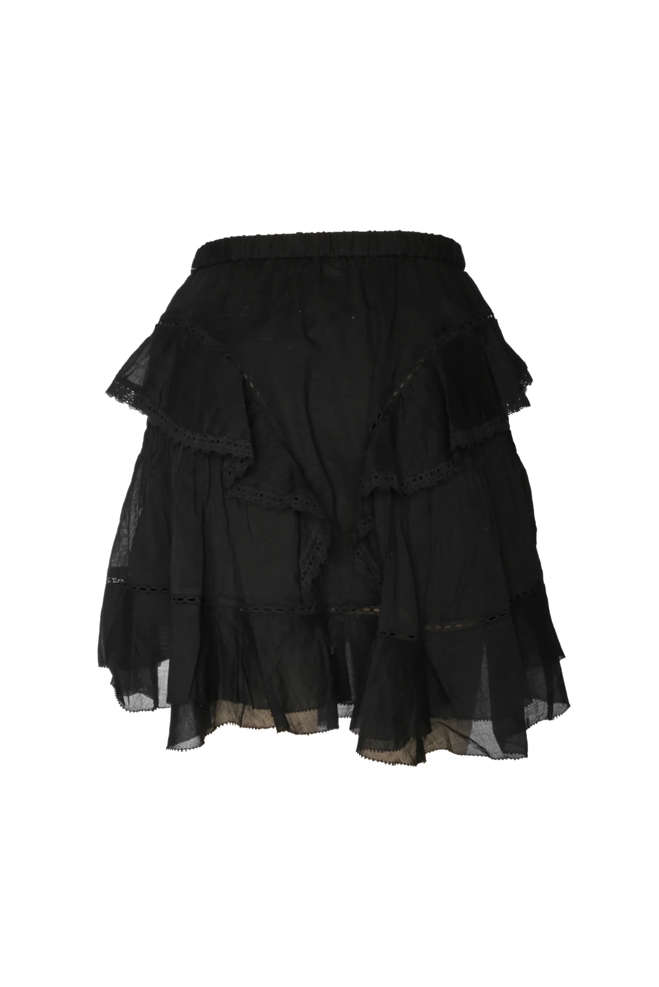 Isabel Marant Etoile Size 34 Moana Ruffle Cotton & Lace Mini Skirt