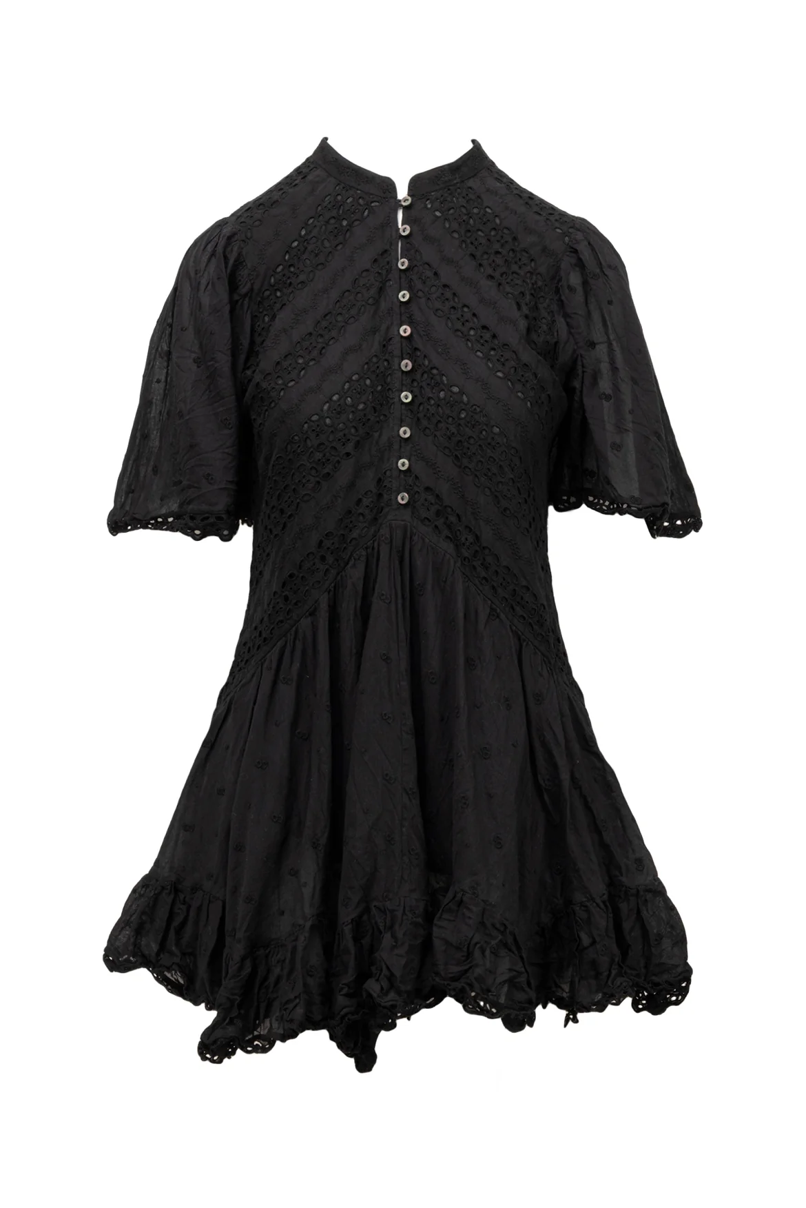 Isabel Marant Etoile Size 38 Slayae Embroidered Cotton Mini Dress