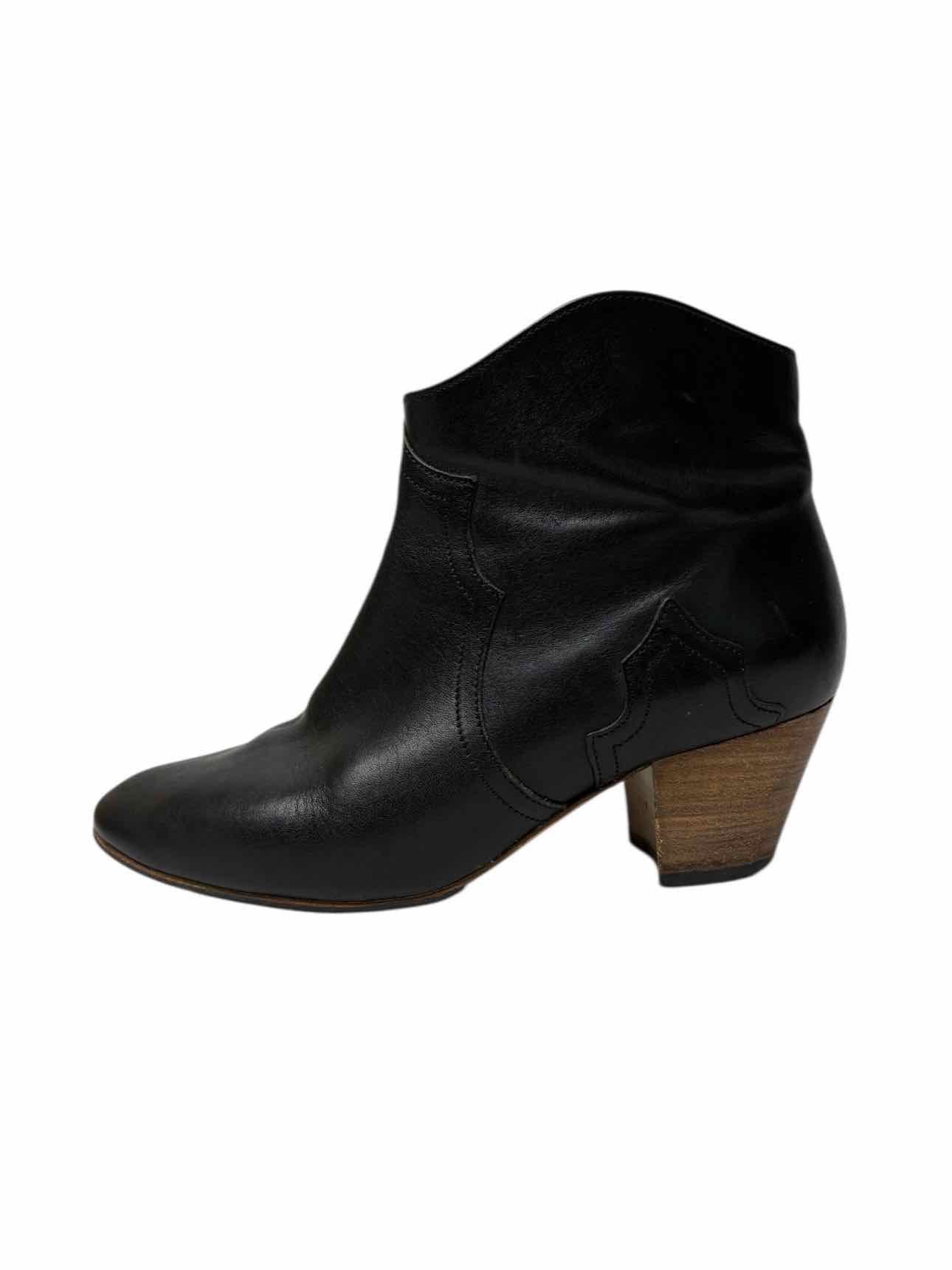 Isabel Marant Size 37 Leather Western Ankle Boots - Image 3