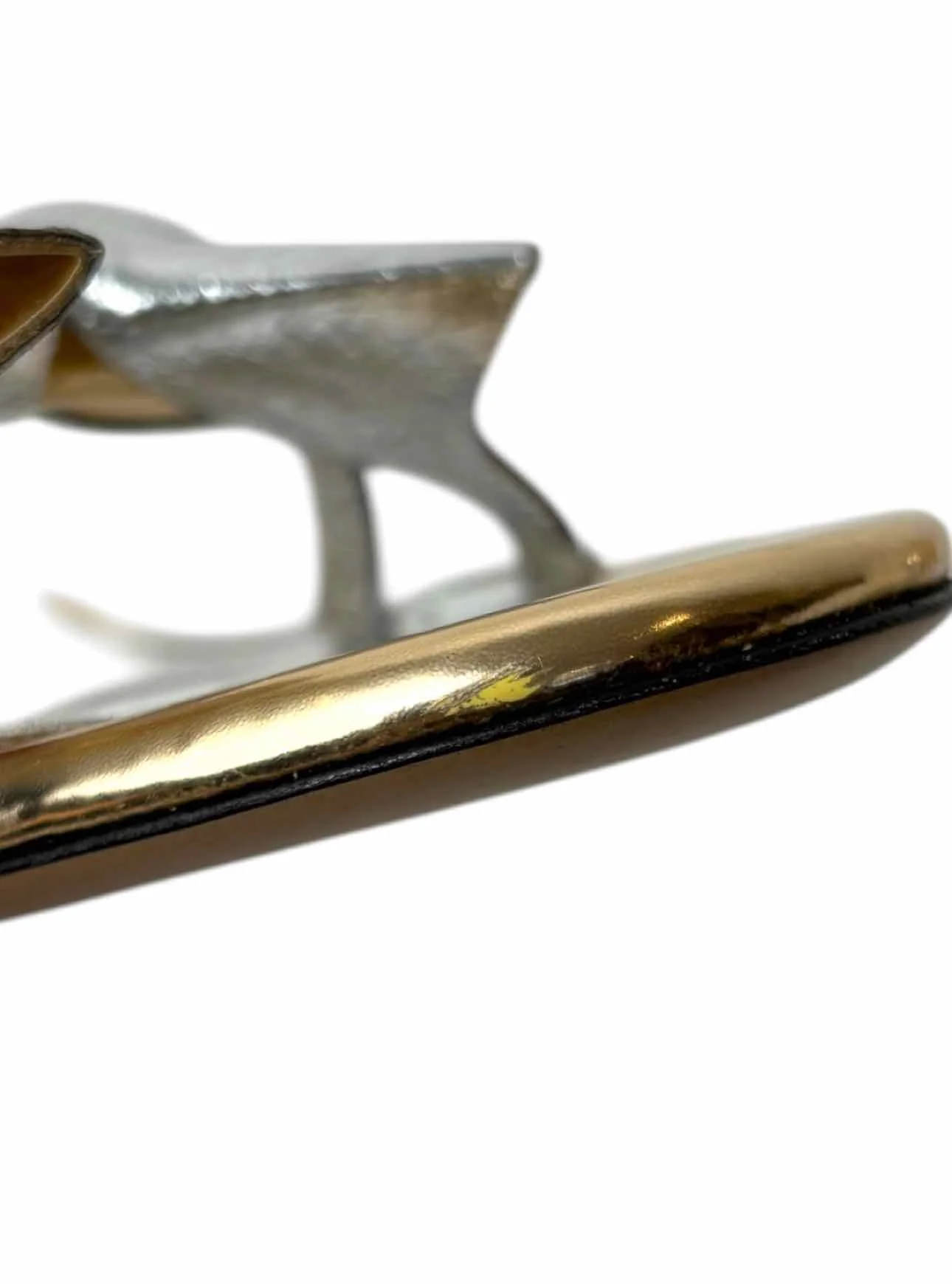 Isabel Marant Size 37 Metallic Bow Story Leather Sandals - Image 11