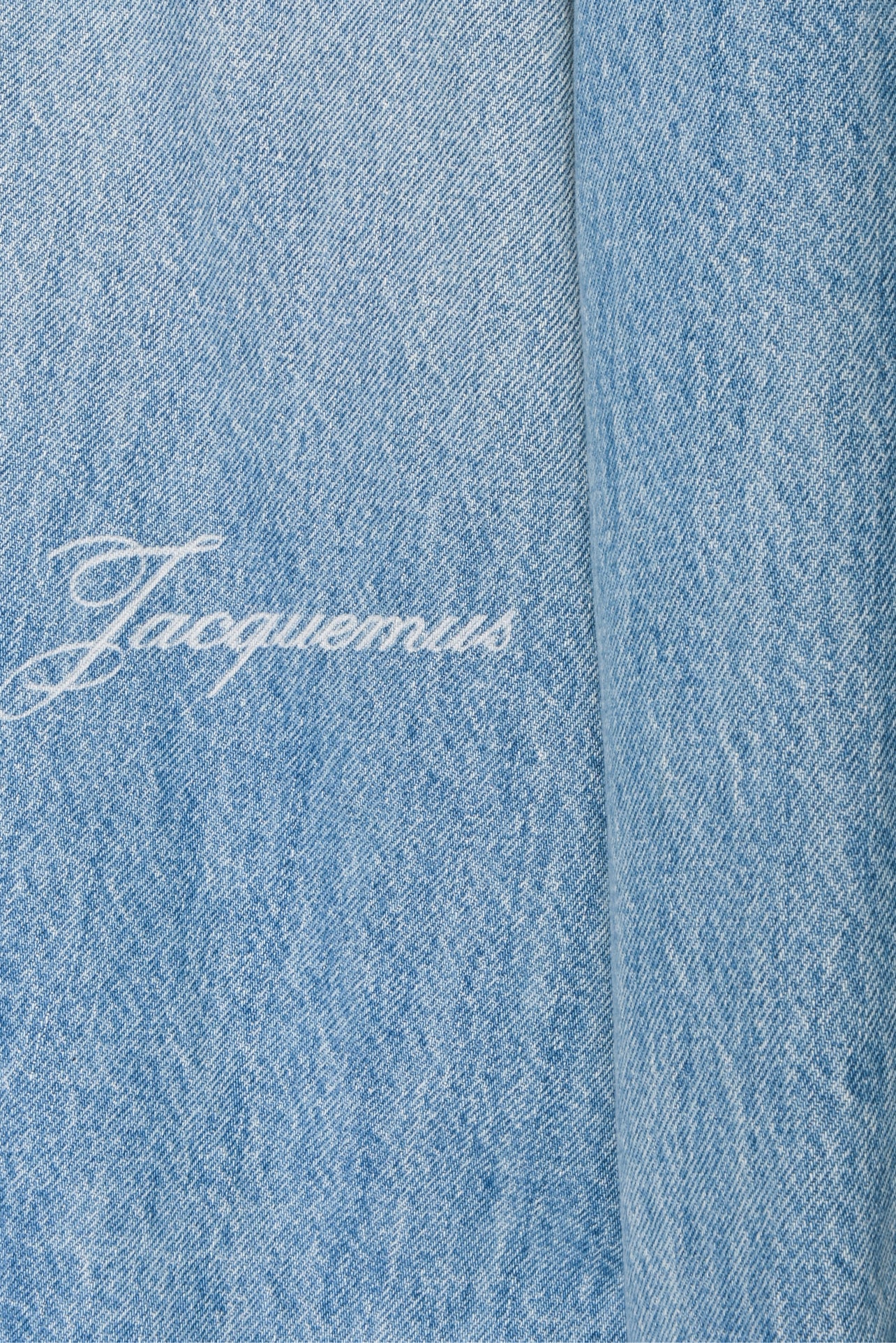 Jacquemus Size 46 Men's 'The Simon de-Nimes' Logo Denim Shirt Long Sleeve - Image 3