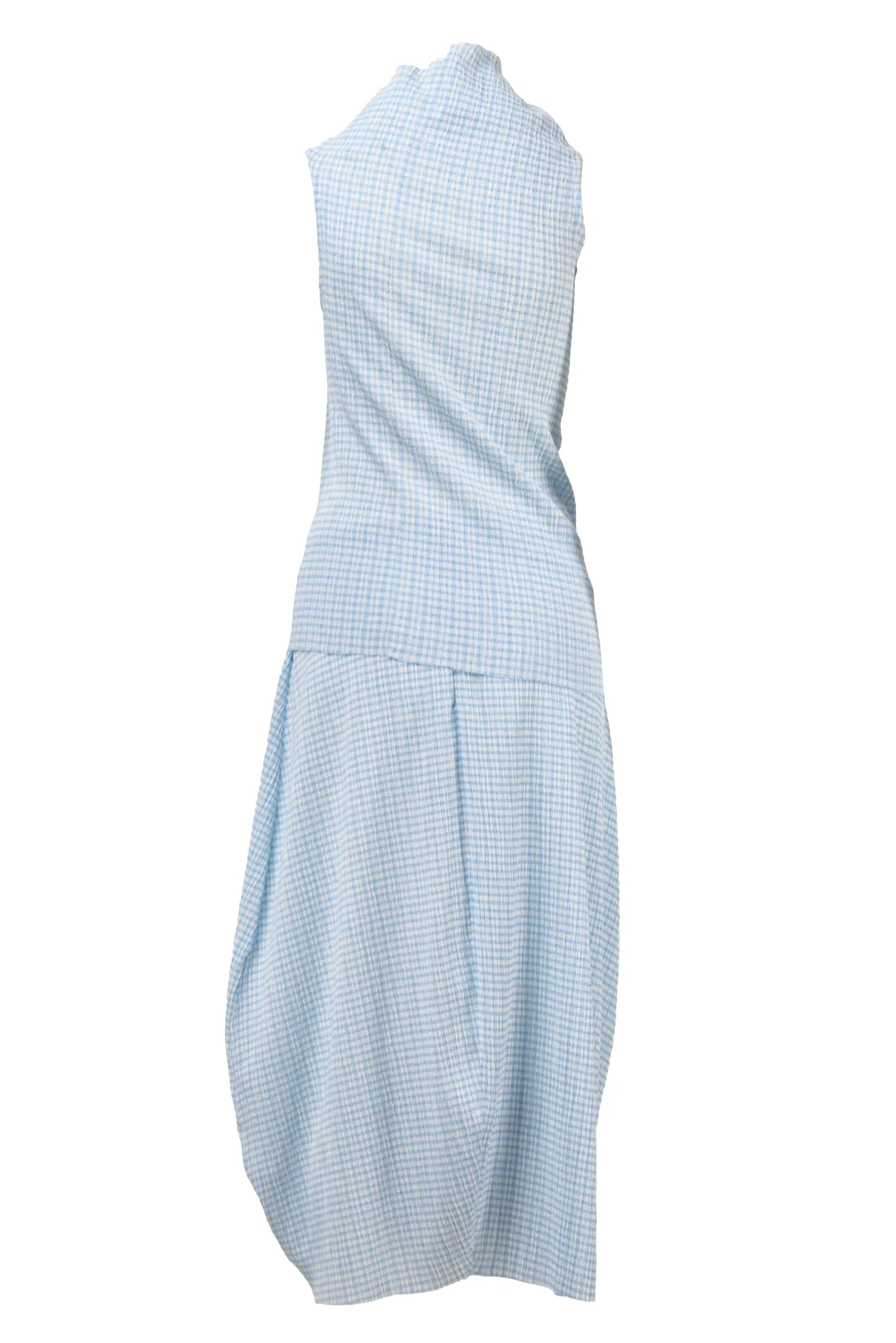 Jil Sander Size S Sleeveless Gingham Mock Neck Top & Skirt Set - Image 2